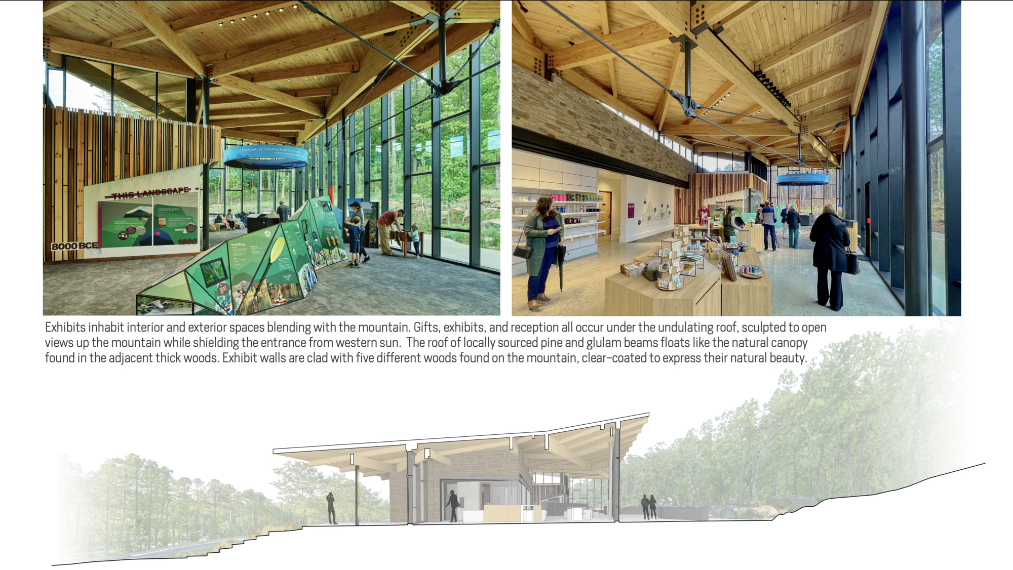 美國阿肯色州遊客中心 Pinnacle Mountain State Park Visitor Center Polk Stanley Wilcox Architects
