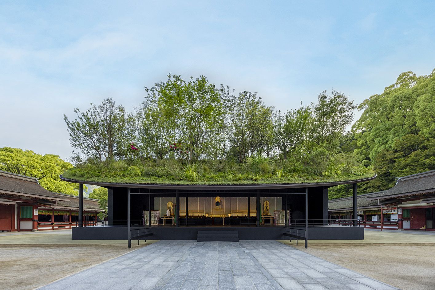 Fujimoto's temporary hall for the Dazaifu Tenmangu Shrine features 'floating forest' (Image credit: Dazaifu Tenmangu)