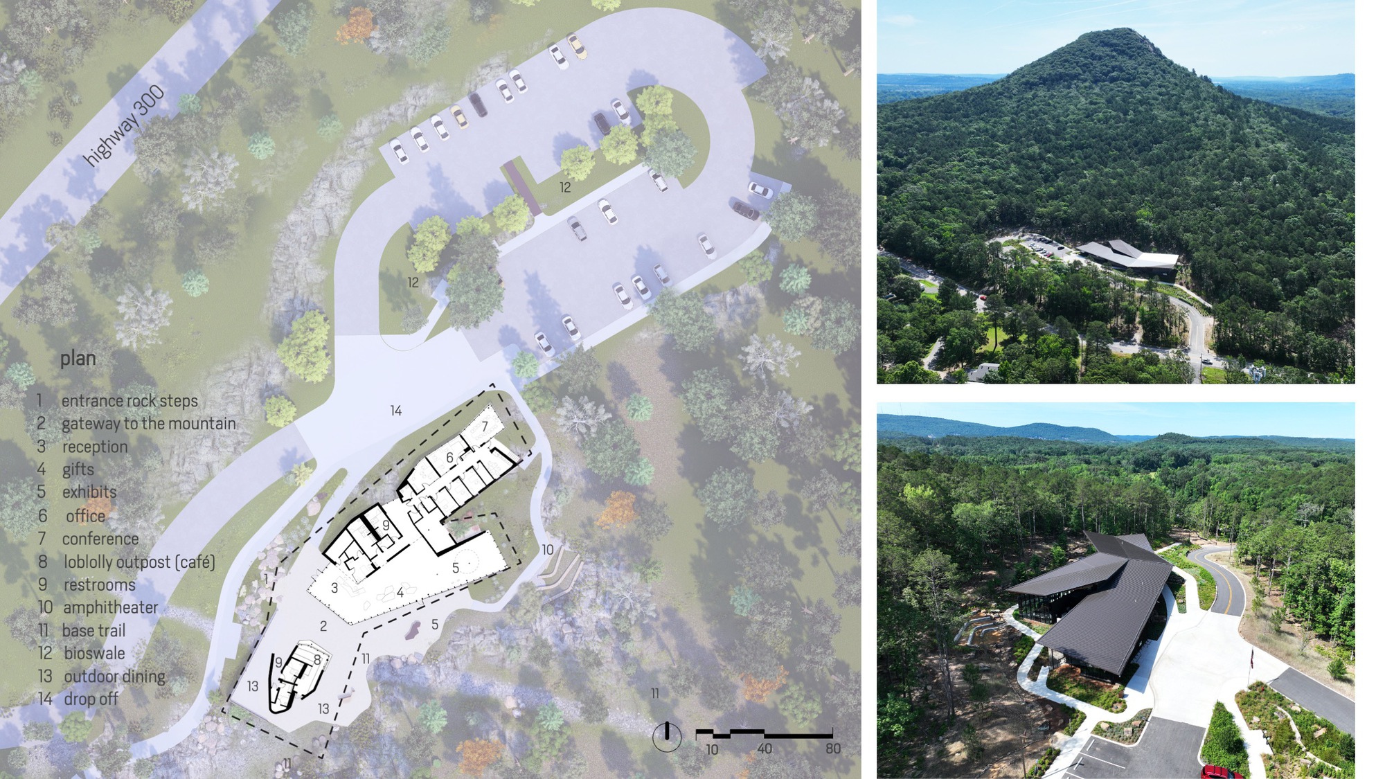 美國阿肯色州遊客中心 Pinnacle Mountain State Park Visitor Center Polk Stanley Wilcox Architects