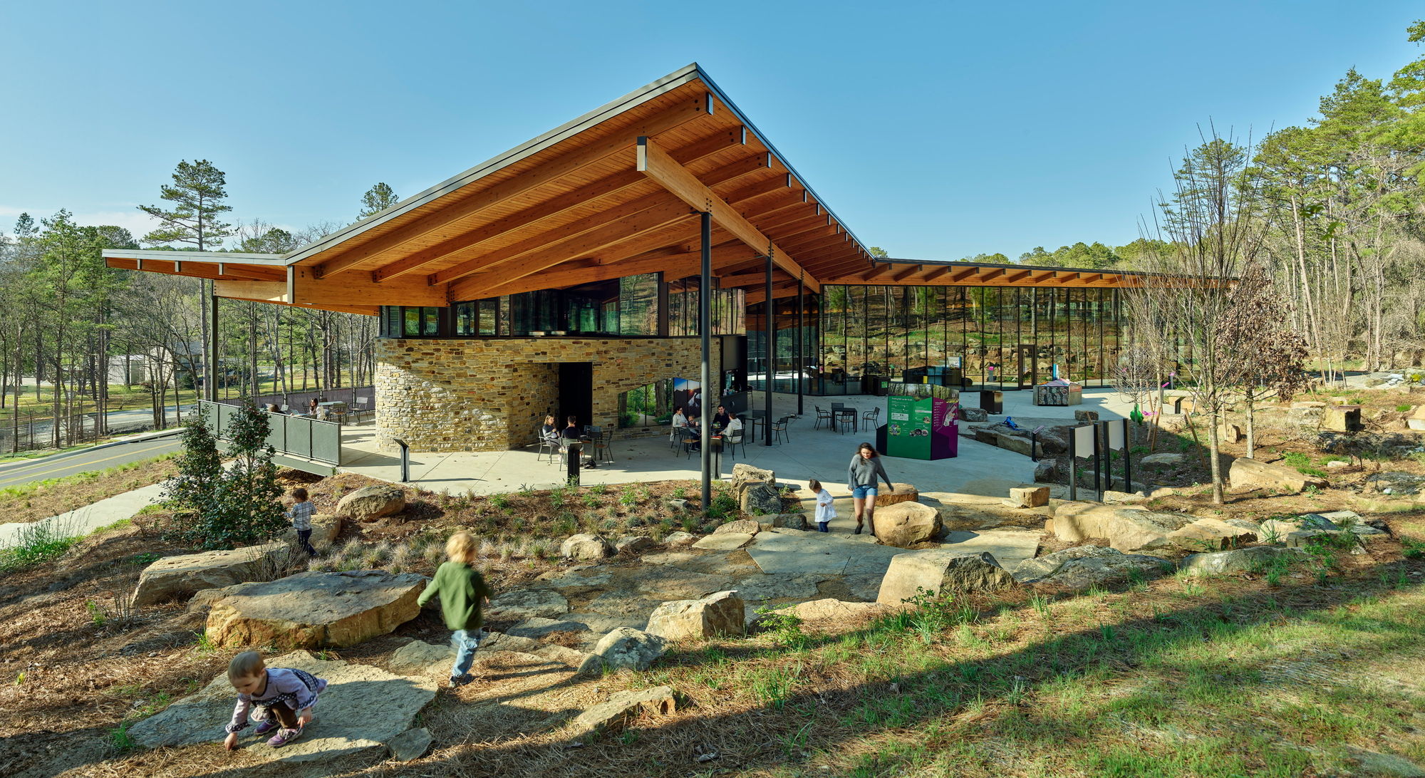 美國阿肯色州遊客中心 Pinnacle Mountain State Park Visitor Center Polk Stanley Wilcox Architects