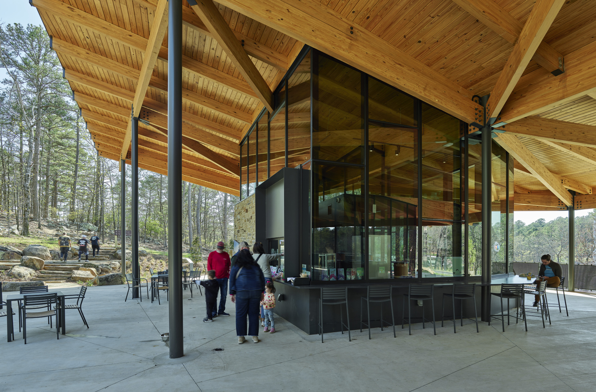 美國阿肯色州遊客中心 Pinnacle Mountain State Park Visitor Center Polk Stanley Wilcox Architects