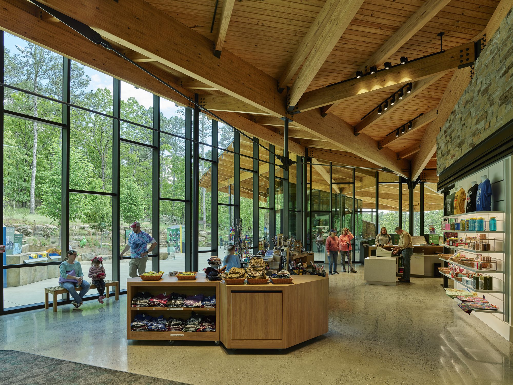 美國阿肯色州遊客中心 Pinnacle Mountain State Park Visitor Center Polk Stanley Wilcox Architects