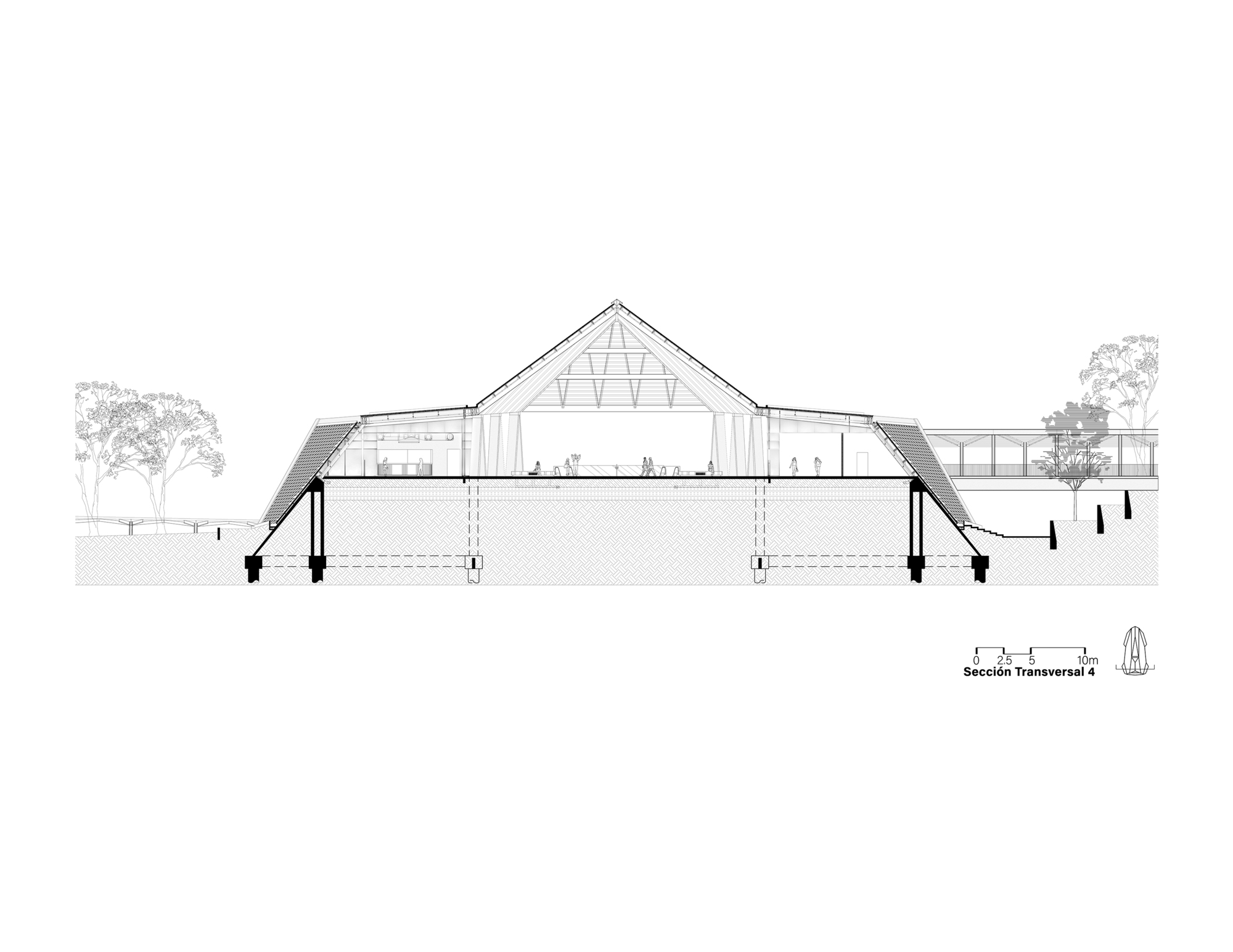 Palenque Station - Maya Train 墨西哥車站 Estación de Palenque DAFdf arquitectura Y urbanismo 剖面圖 Section