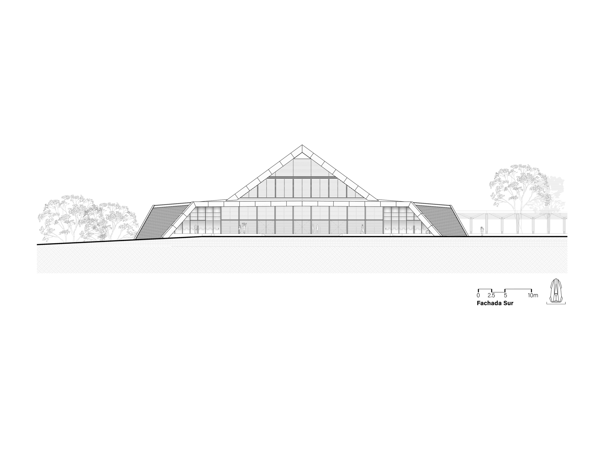 立面圖 Elevation Palenque Station - Maya Train 墨西哥車站 Estación de Palenque DAFdf arquitectura Y urbanismo