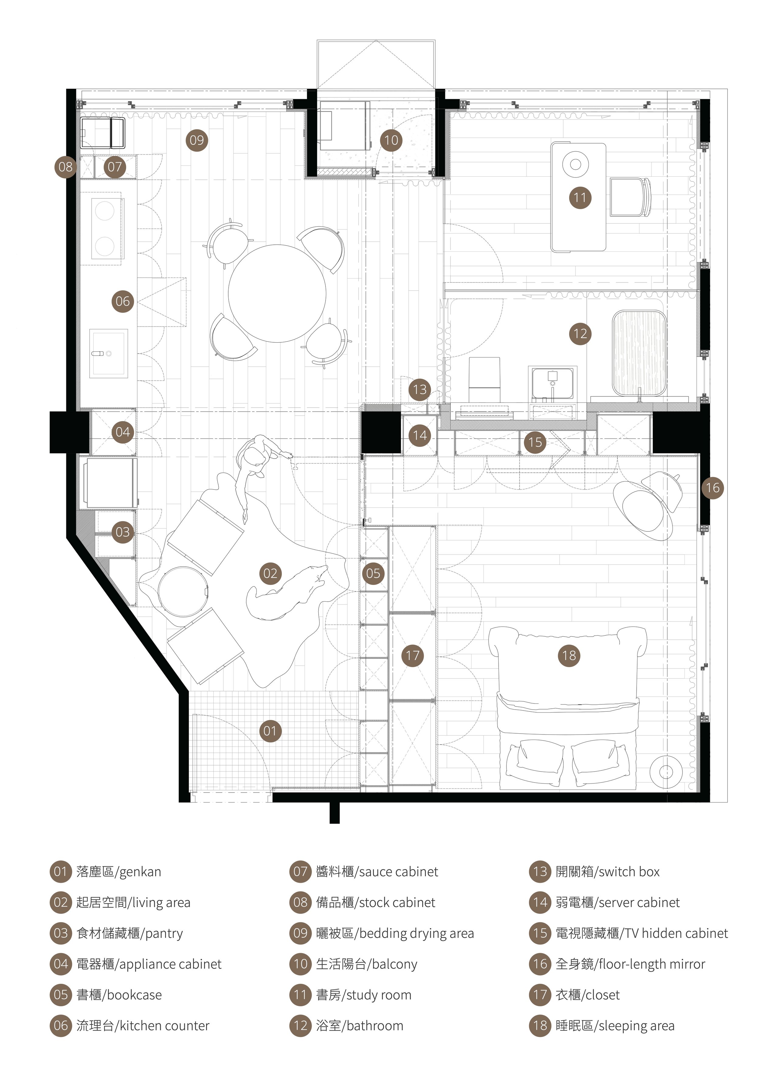 平面圖 Plan 有序生活製作所 (InOrder Studio) 台中陳宅 室內設計