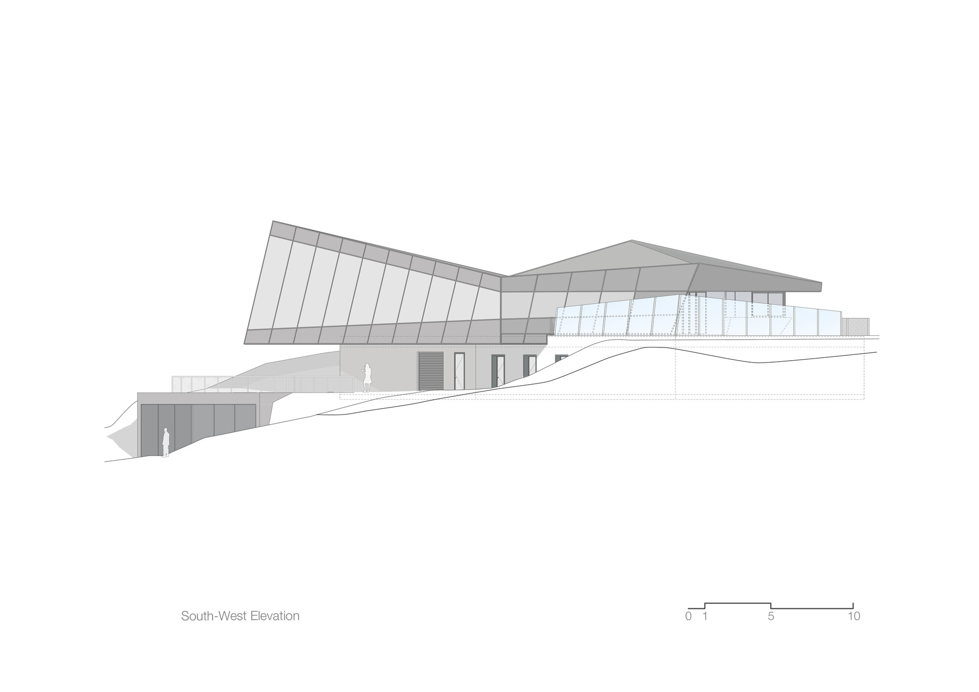 立面圖 Elevation 阿爾卑斯山餐廳 奧地利 Viereck Architects  Eagle Mountain Top Restaurant