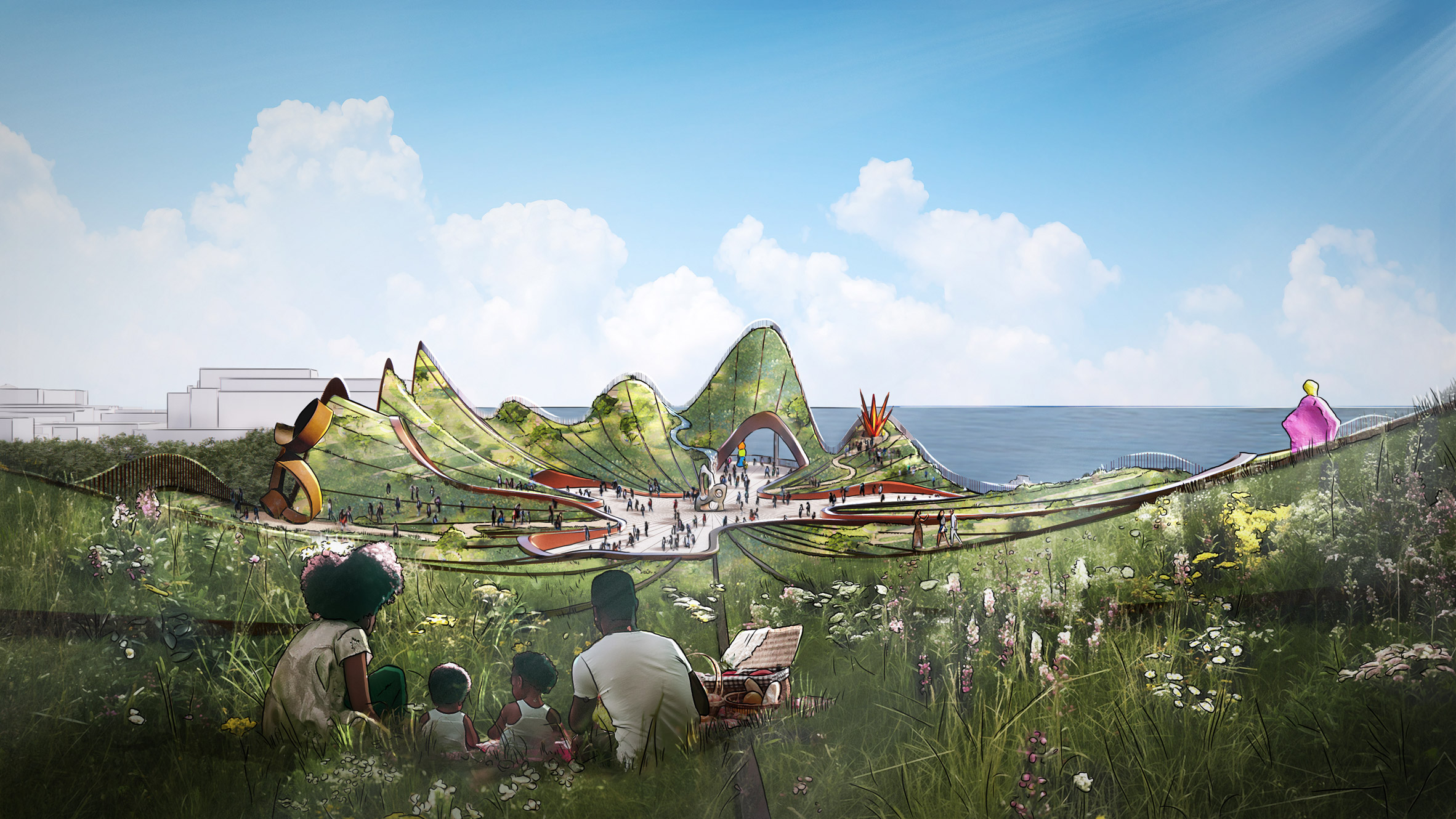 Heatherwick Studio riverfront park in Kentucky