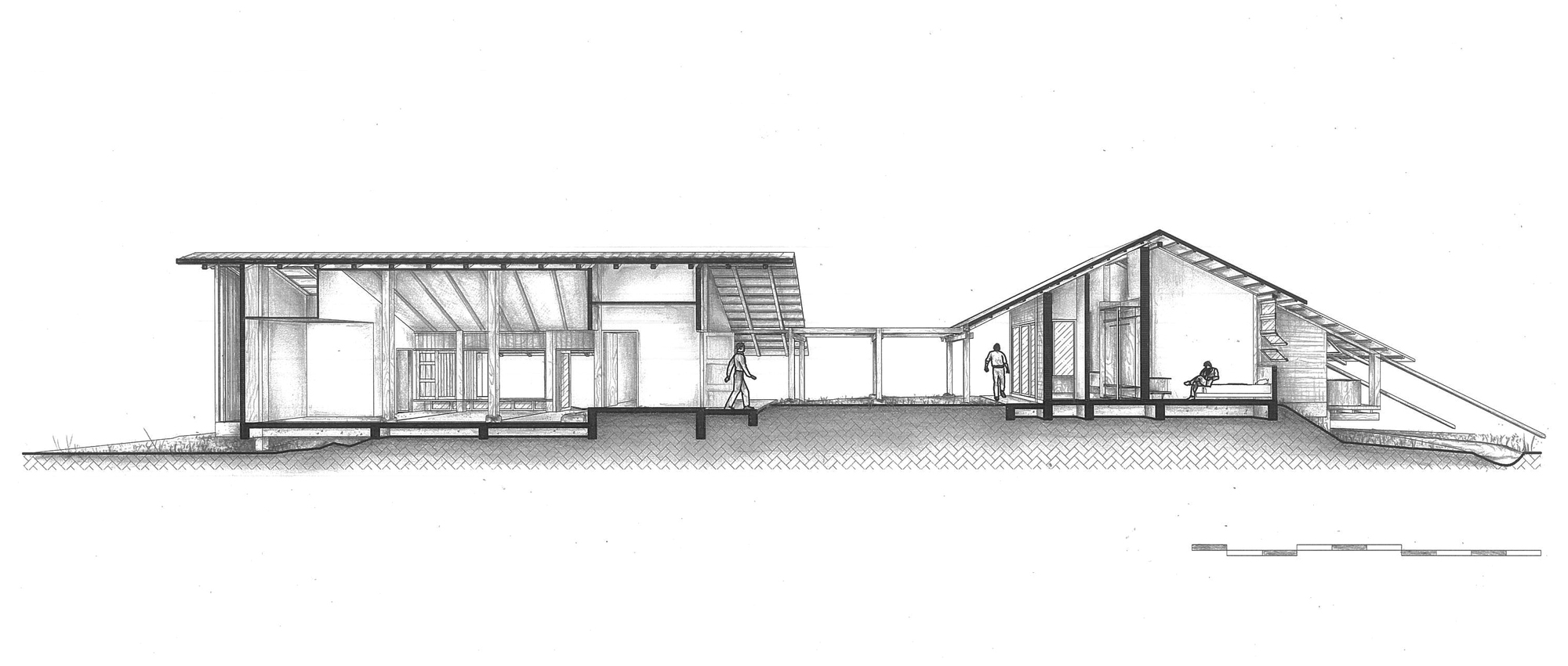 泰國住宅木構 Baan Sao Yong Hin House  剖面圖 Section