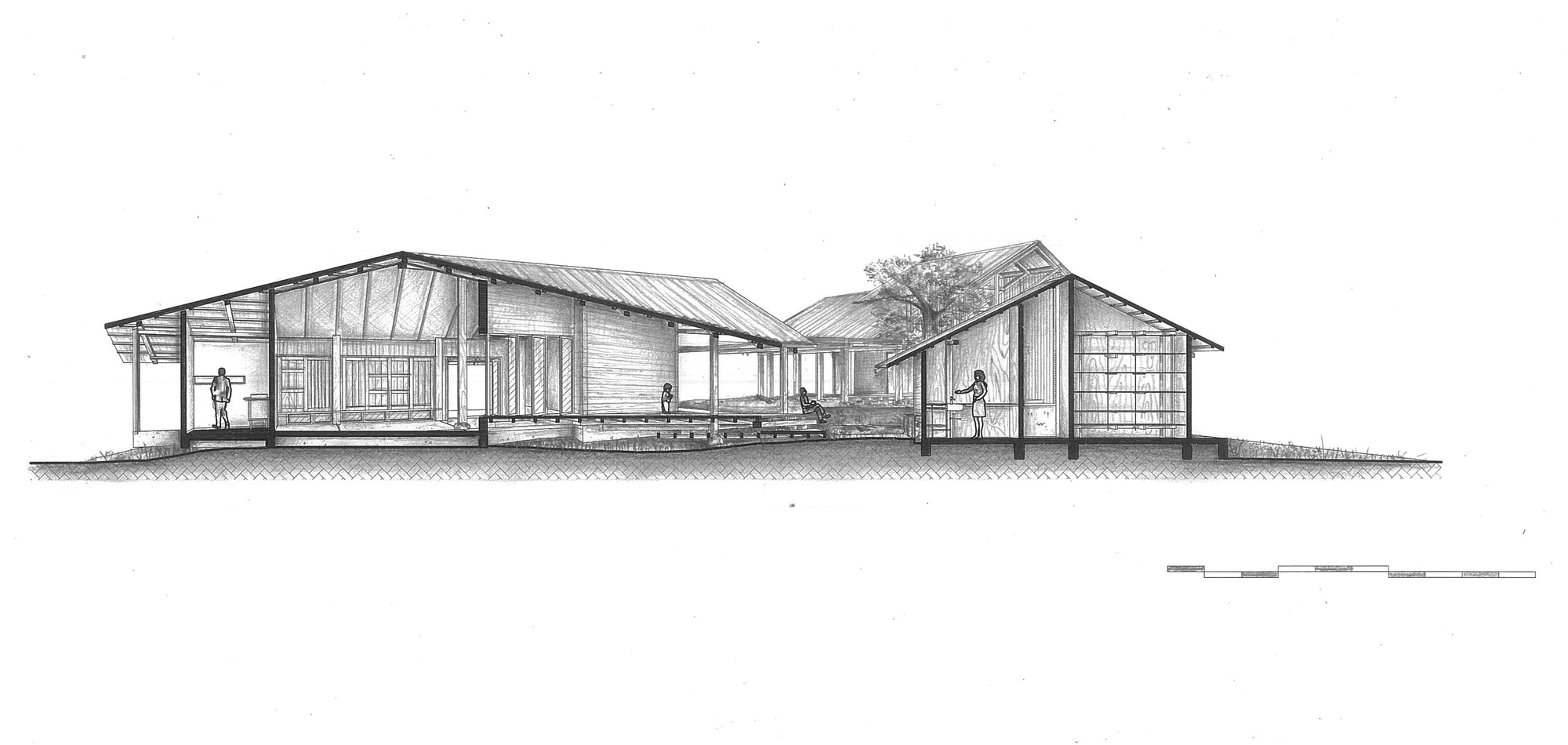泰國住宅木構 Baan Sao Yong Hin House  剖面圖 Section