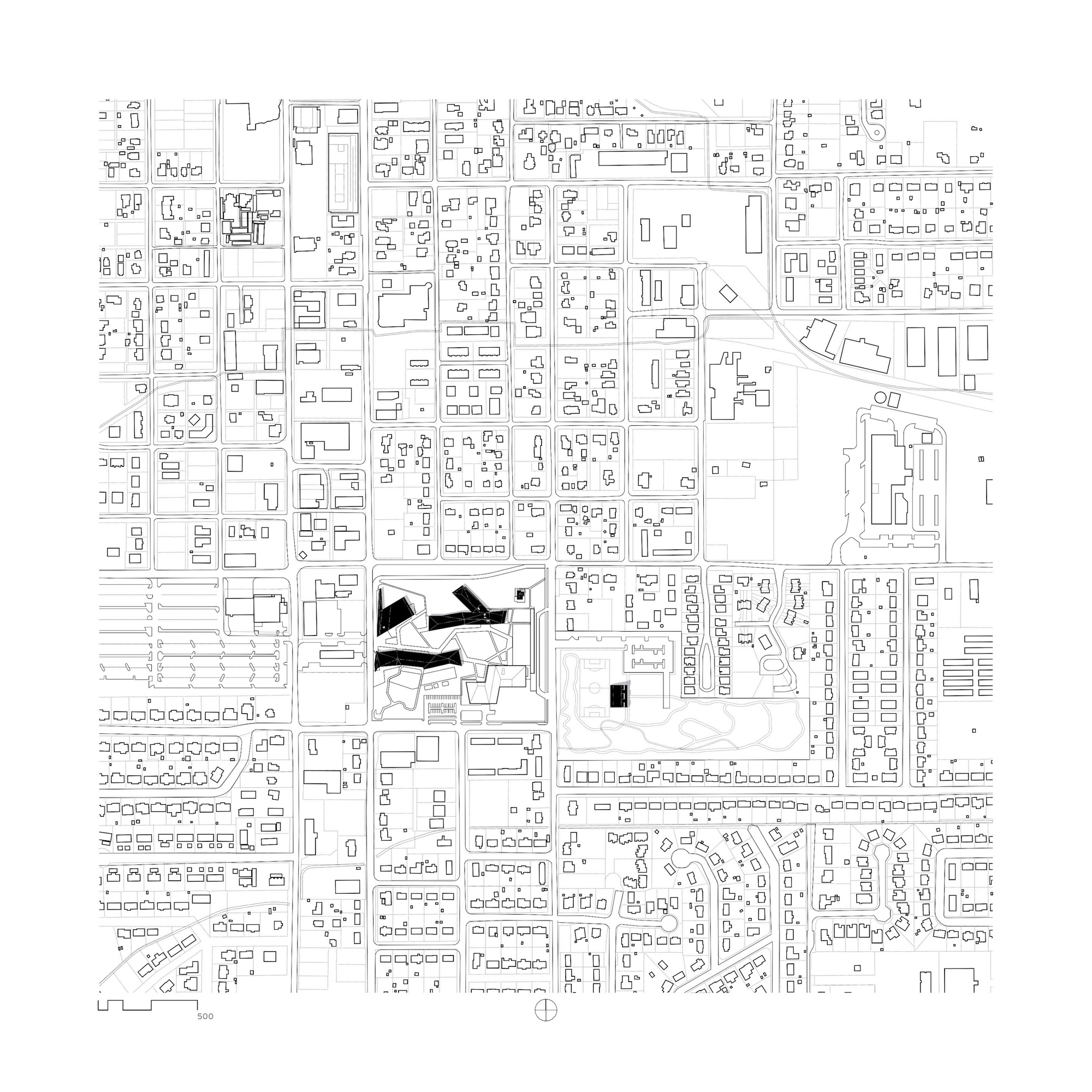 Marlon Blackwell Architects 美國阿肯色州 Thaden School 校園建築 基地位置圖 Site Plan