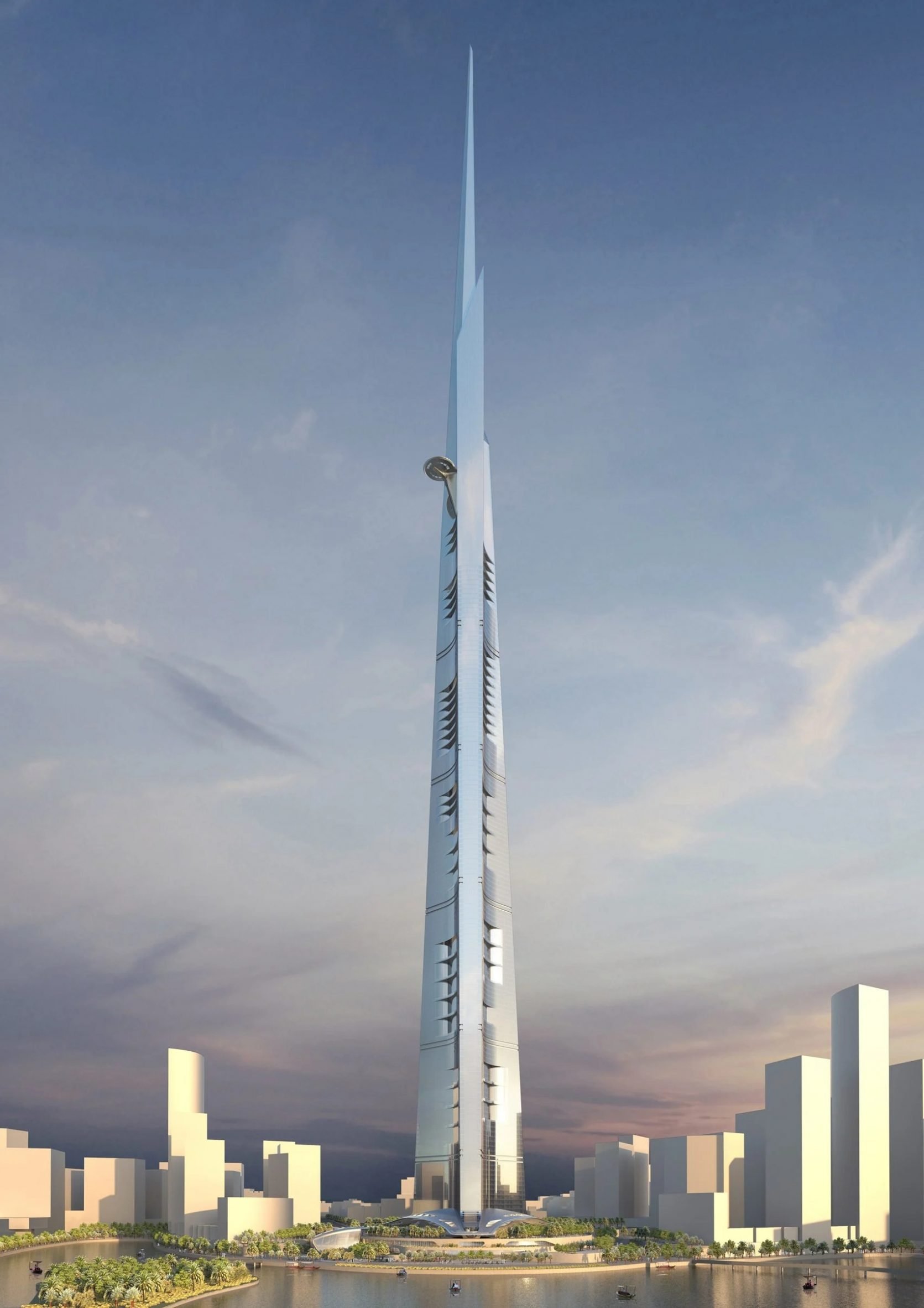 AS+GG 建築事務所為吉達塔所設計的建築造型,同時具有高度科技感,又帶有自然有機的型態。吉達塔修長而略帶不對稱的量體,像極了一束拔地而起的樹葉,充滿生命力