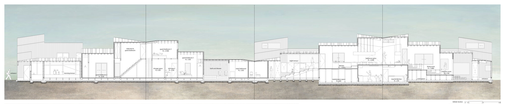 剖面圖 Section THE SIRIUS 淡路島狗別墅 DOG VILLA 日本 寵物友善 旅宿
