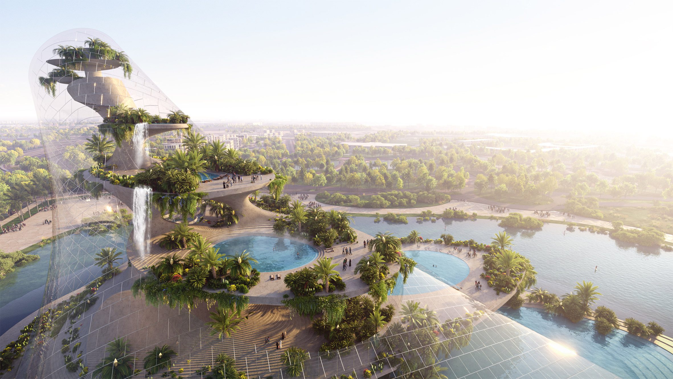 知名美國建築師事務所 Diller Scofidio + Renfro (DS+R) 為 Therme 集團,在杜拜規劃了一座高達百米的養生度假村 Therme Dubai