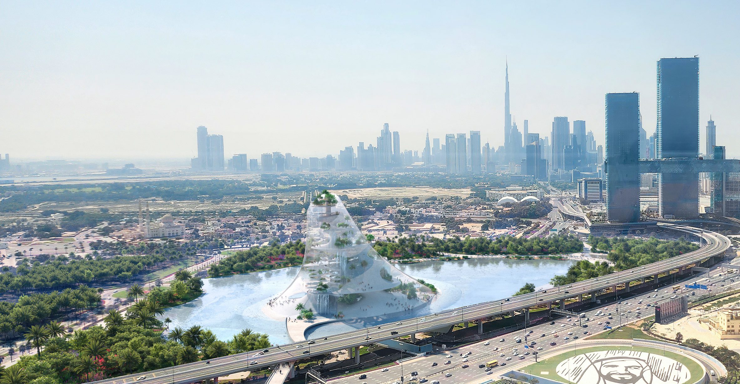 Therme Dubai 度假村預計建於杜拜的札比爾公園(Zabeel Park)內,其一系列錯落有致、渾圓的平台,將佈滿游泳池、茂盛的植栽和瀑布