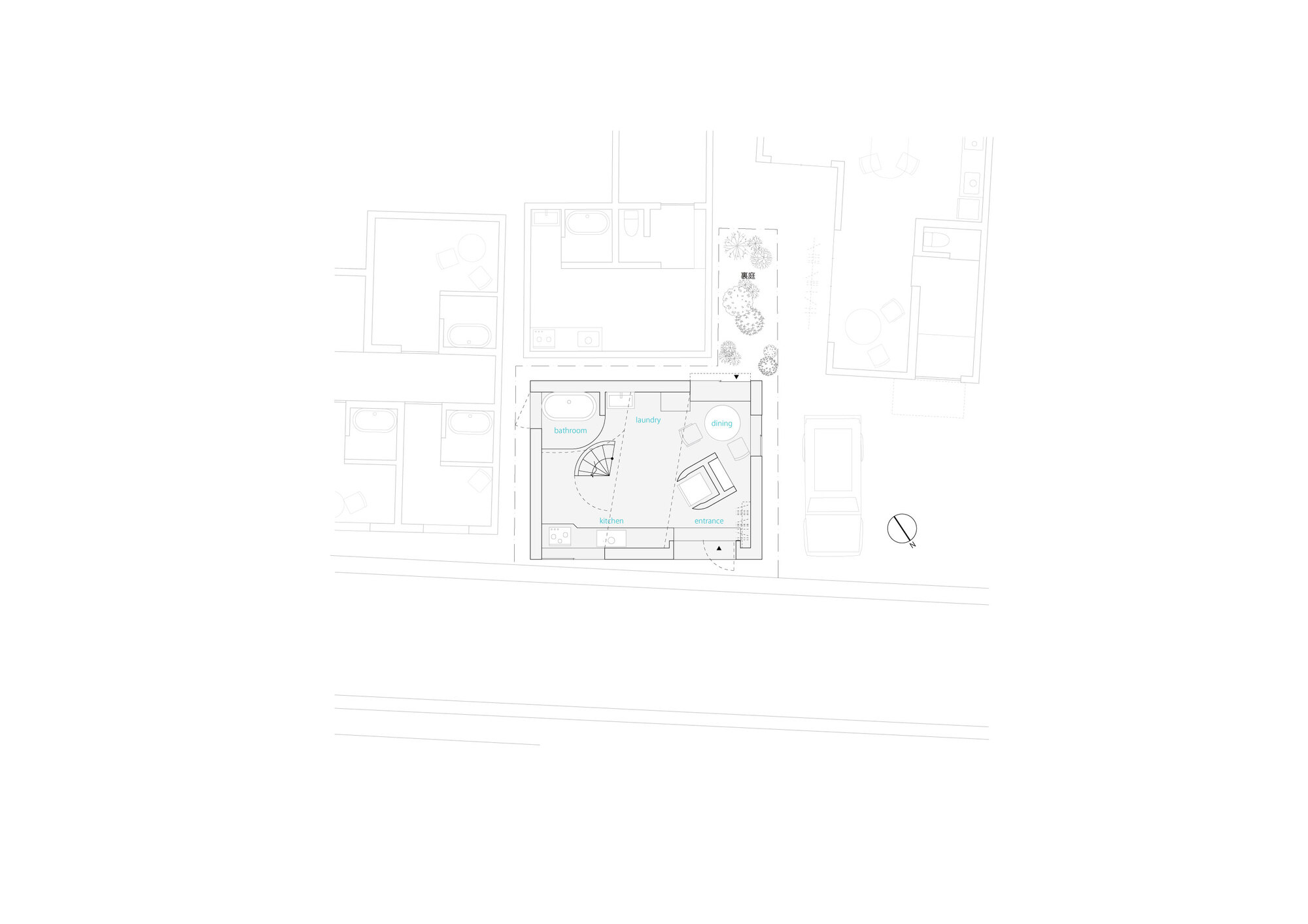 基地位置圖 Site Plan Nakano House Suzuko Yamada Architects 日本東京私人住宅 清水混凝土