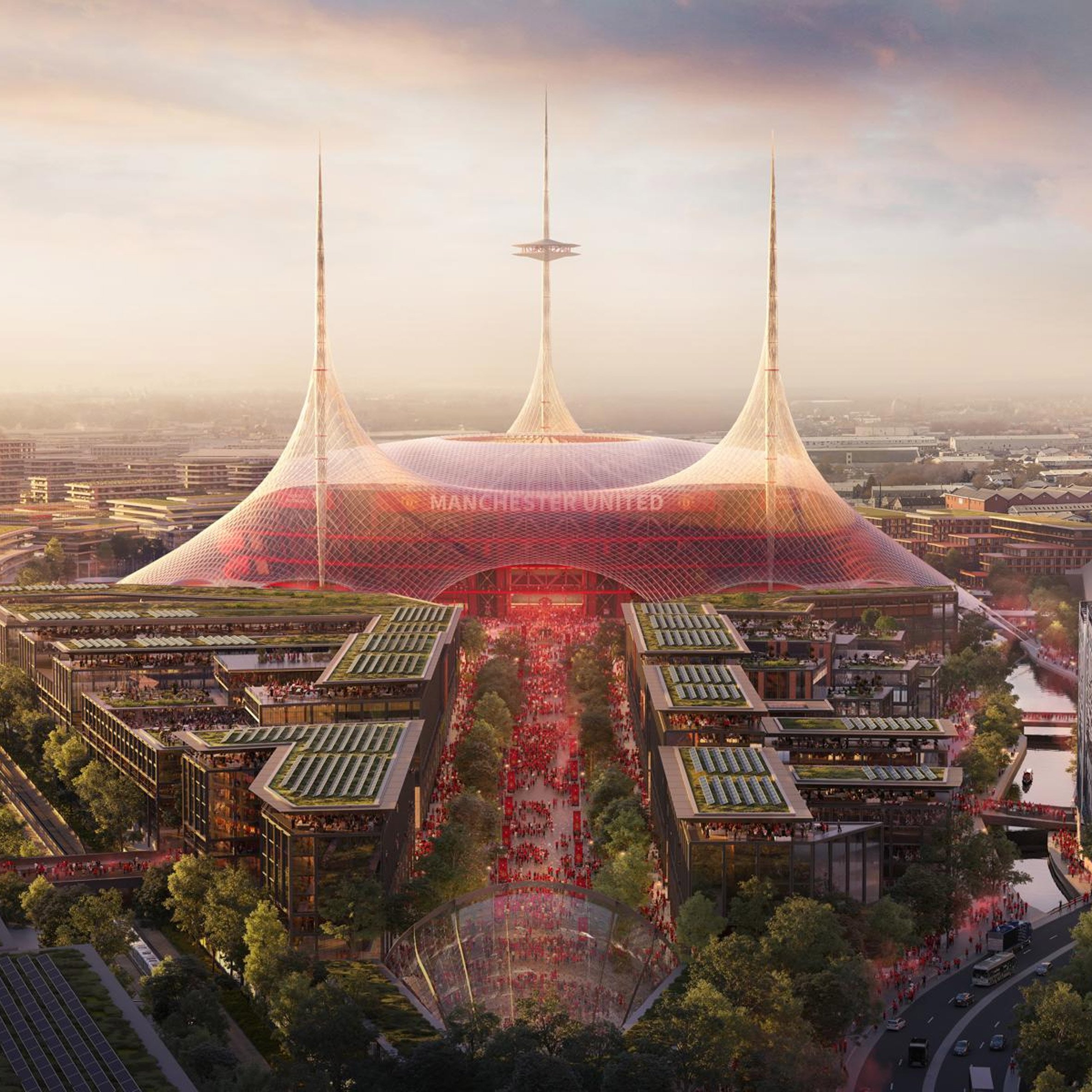 英國建築巨擘Foster + Partners 曼聯 球場 Foster + Partners unveils 100,000-seat stadium for Manchester United