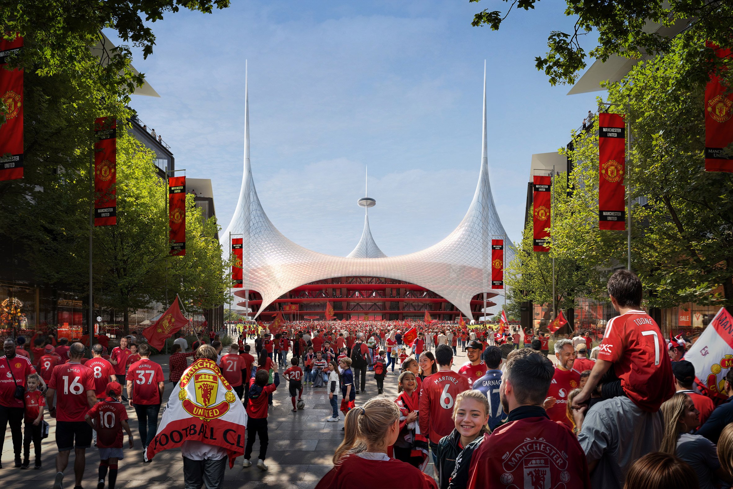 英國建築巨擘Foster + Partners 曼聯 球場 Foster + Partners unveils 100,000-seat stadium for Manchester United