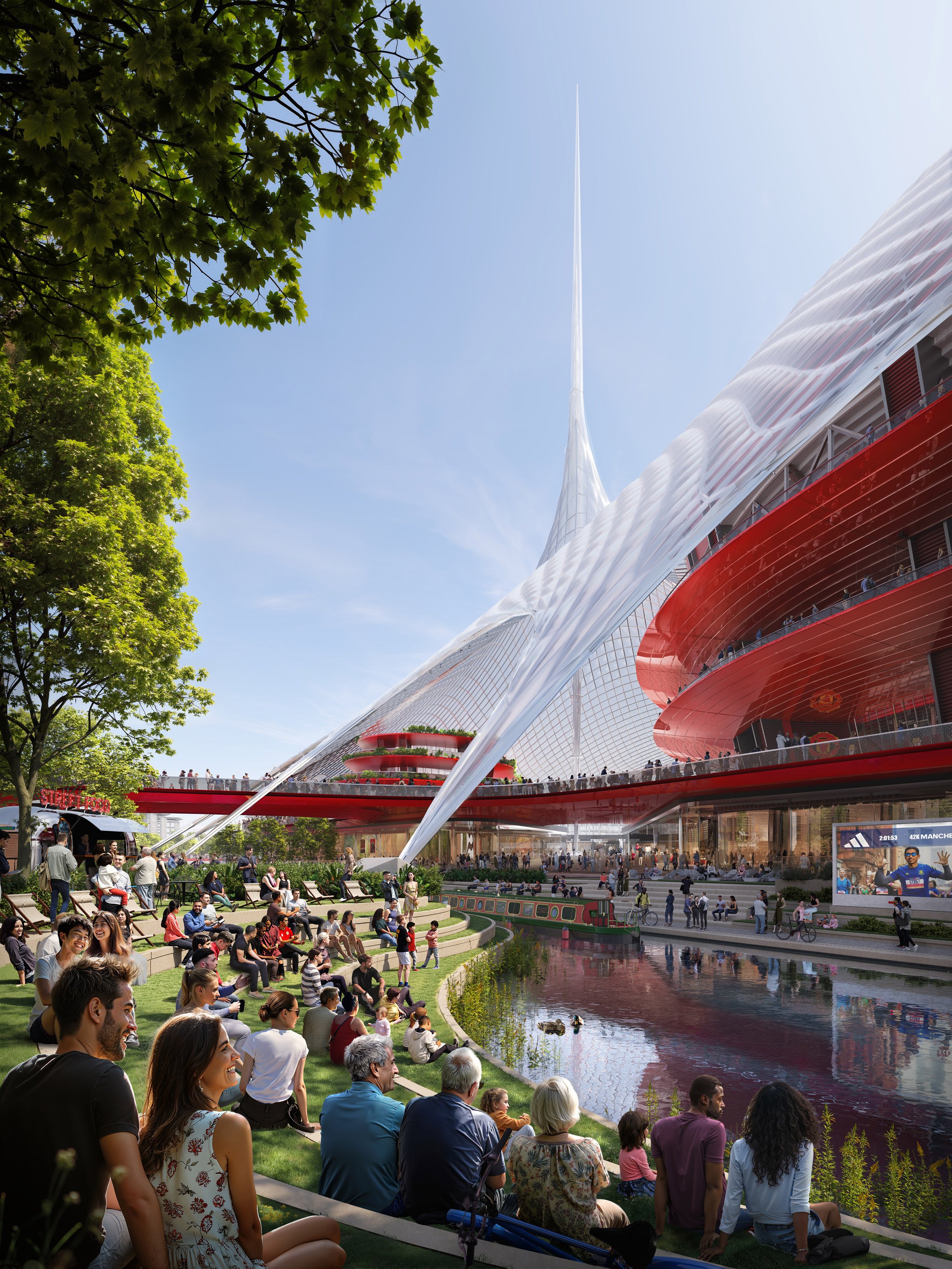 Foster + Partners計劃利用曼徹斯特運河(Manchester Ship Canal)運輸預鑄構件,並在五年內完成這項大型運動設施工程