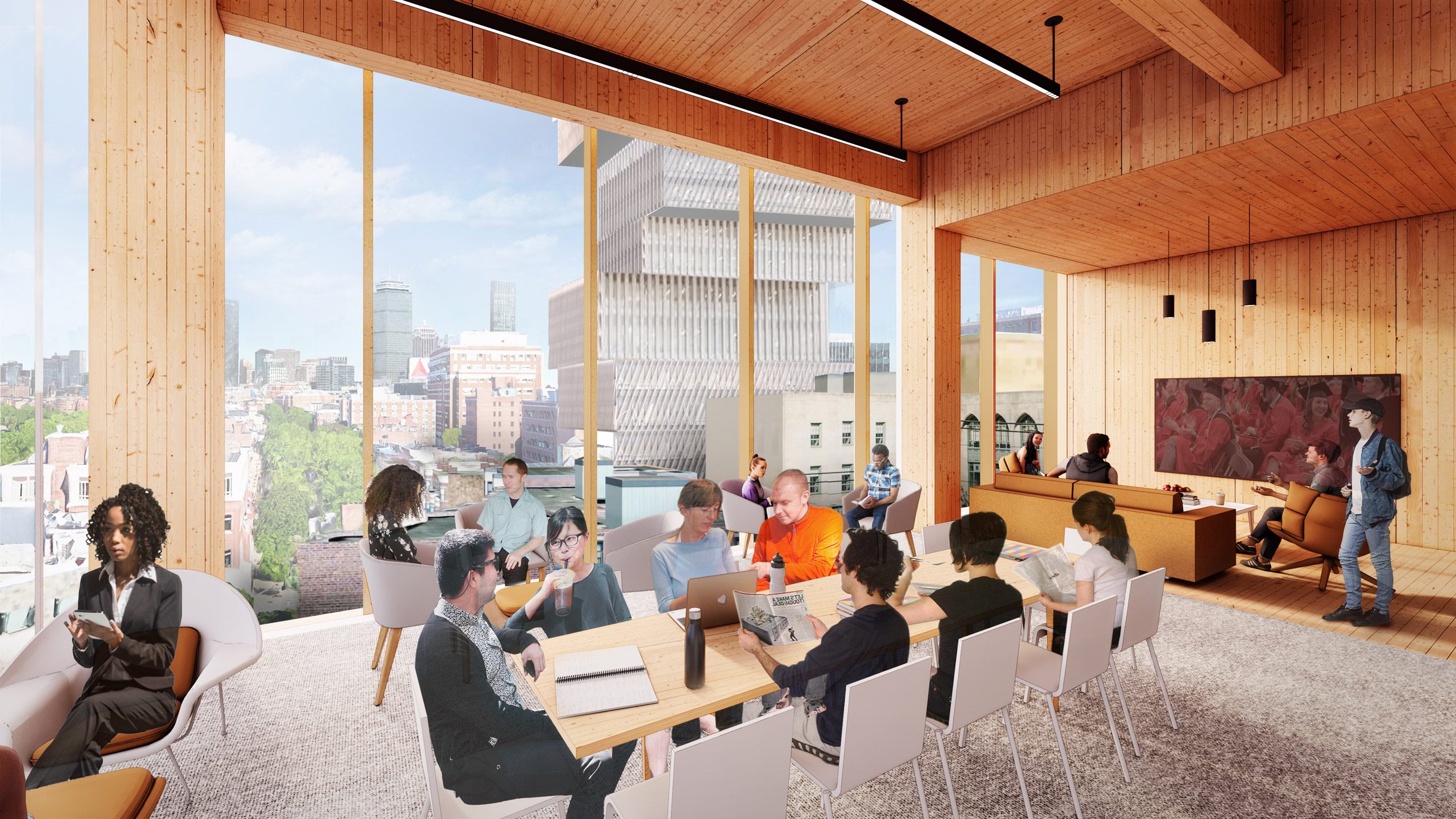Diller Scofidio + Renfro DS+R 波士頓大學Boston University 美國東北 最高 木結構建築  全球研究學院 Pardee School for Global Studies