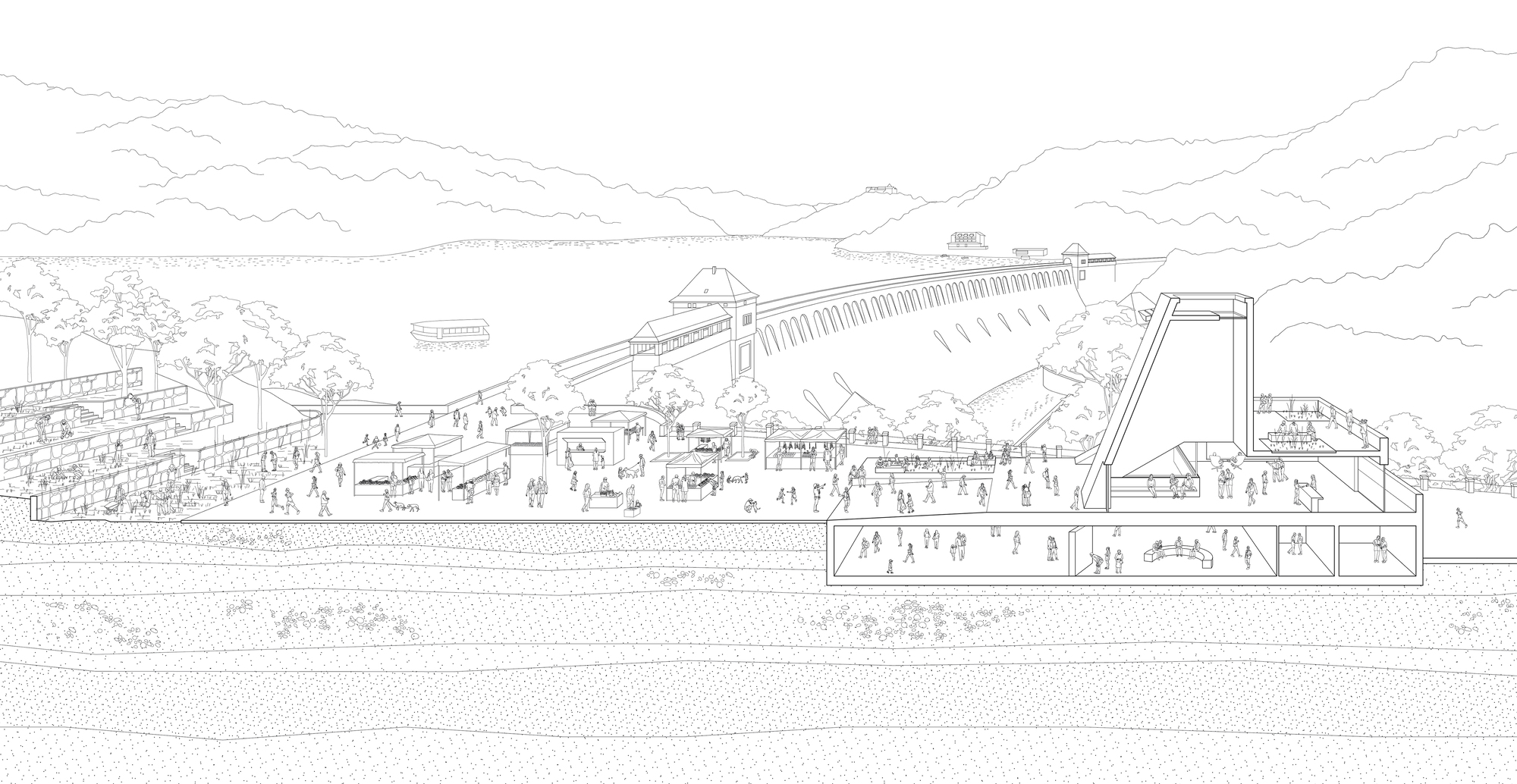 德國埃德爾湖Edersee湖 Stones Water Light遊客中心 Christoph Hesse Architects