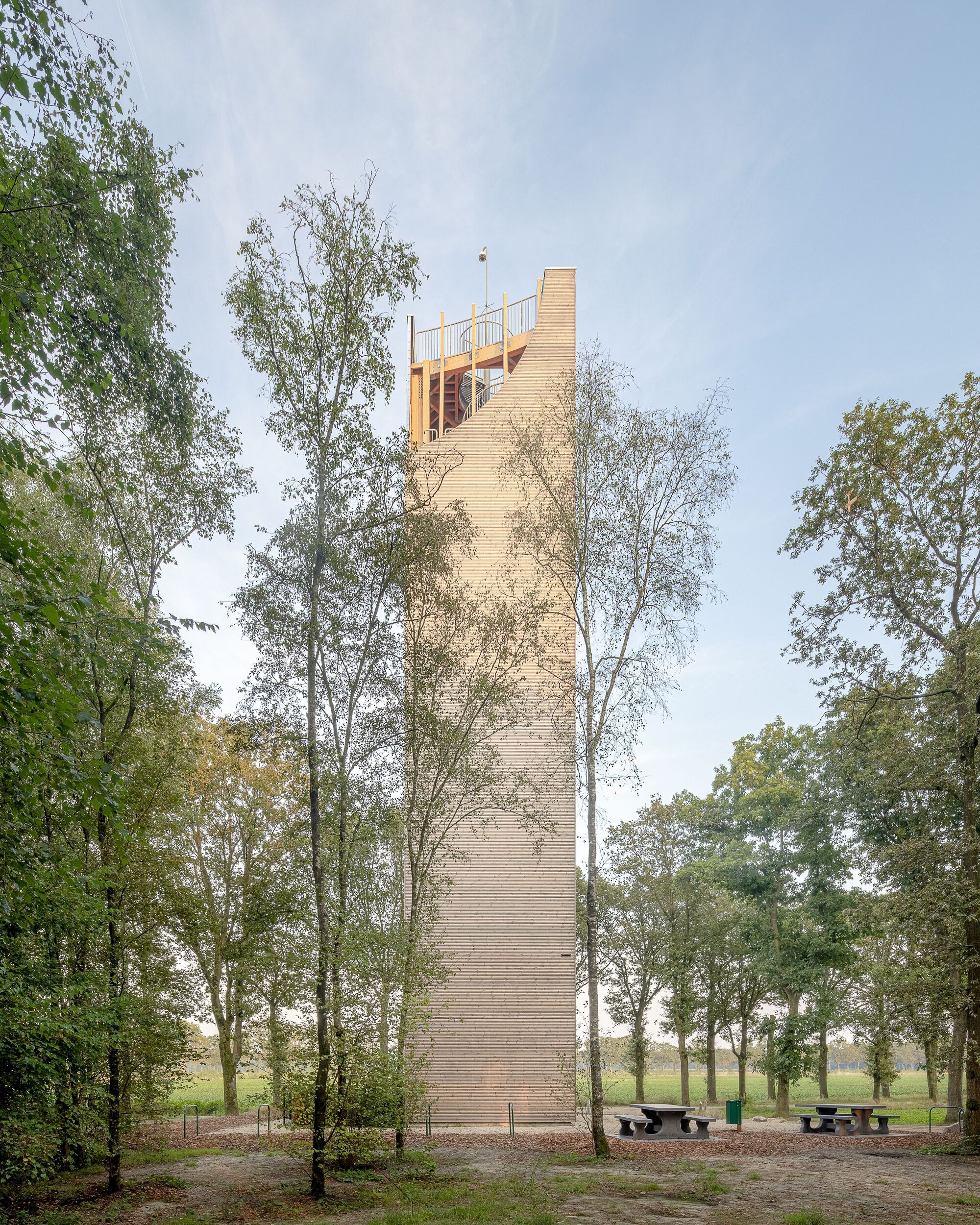 荷蘭建築師事務所NEXT architects 荷蘭北布拉邦省貝爾蓋克市（Bergeijk） 木造 Uitkijkpunt Einderheide 瞭望塔（Watchtower Einderheide）