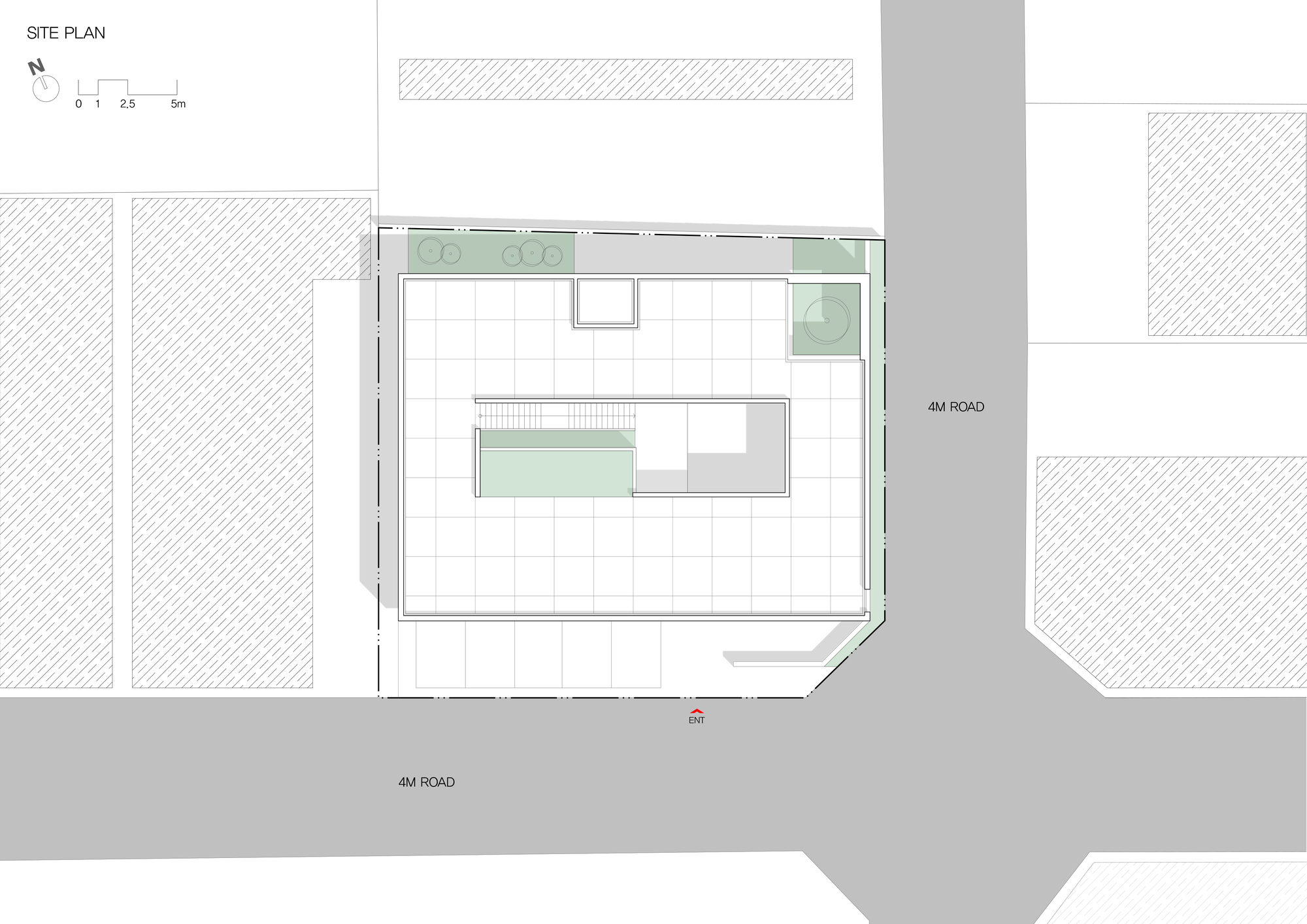 基地平面圖 Site Plan 韓國釜山松亭 (Songjeong, Busan, South Korea) Oztile Showroom 展示間室內設計