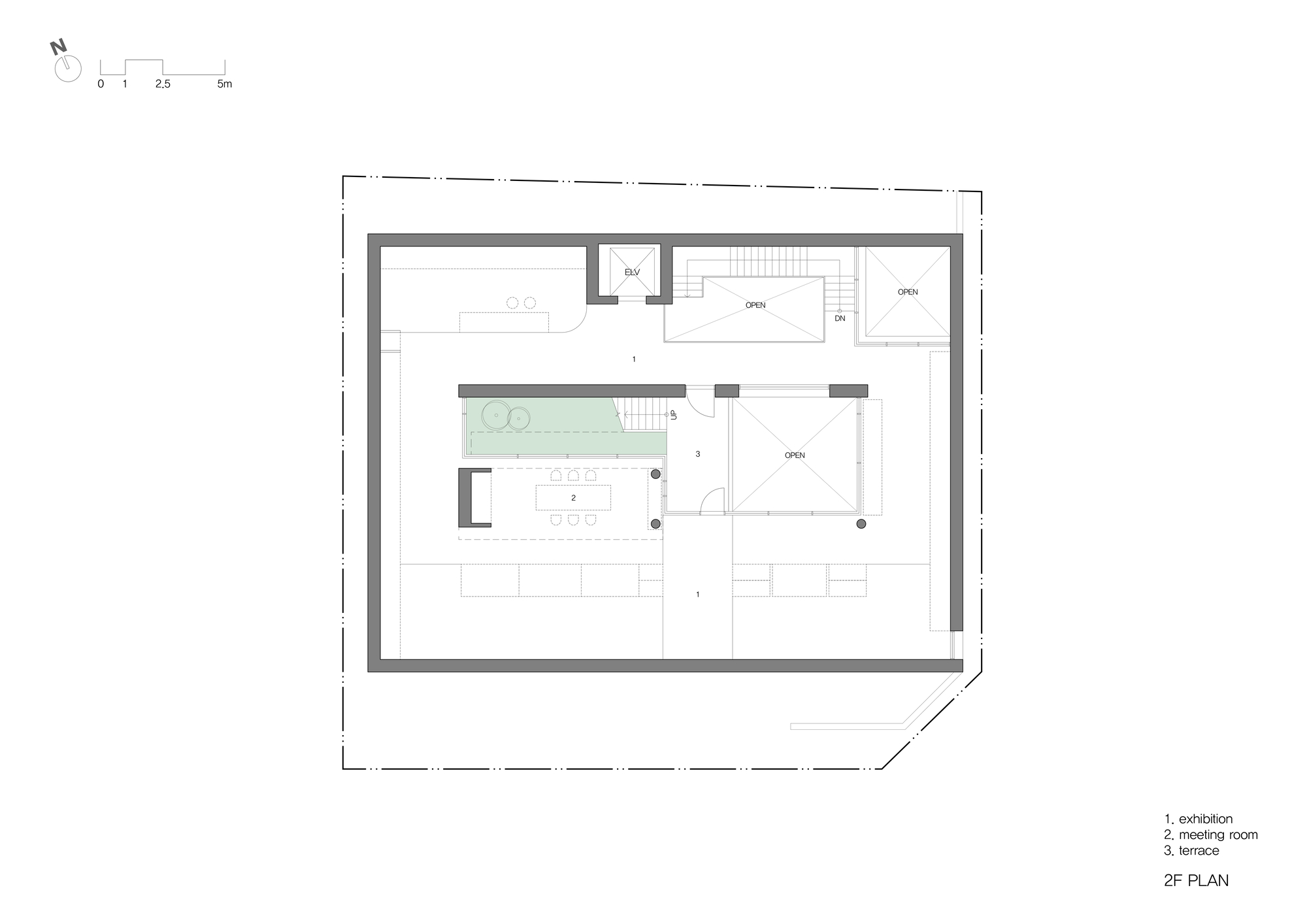 韓國釜山松亭 (Songjeong, Busan, South Korea) Oztile Showroom 展示間室內設計 二層平面圖 2F Plan