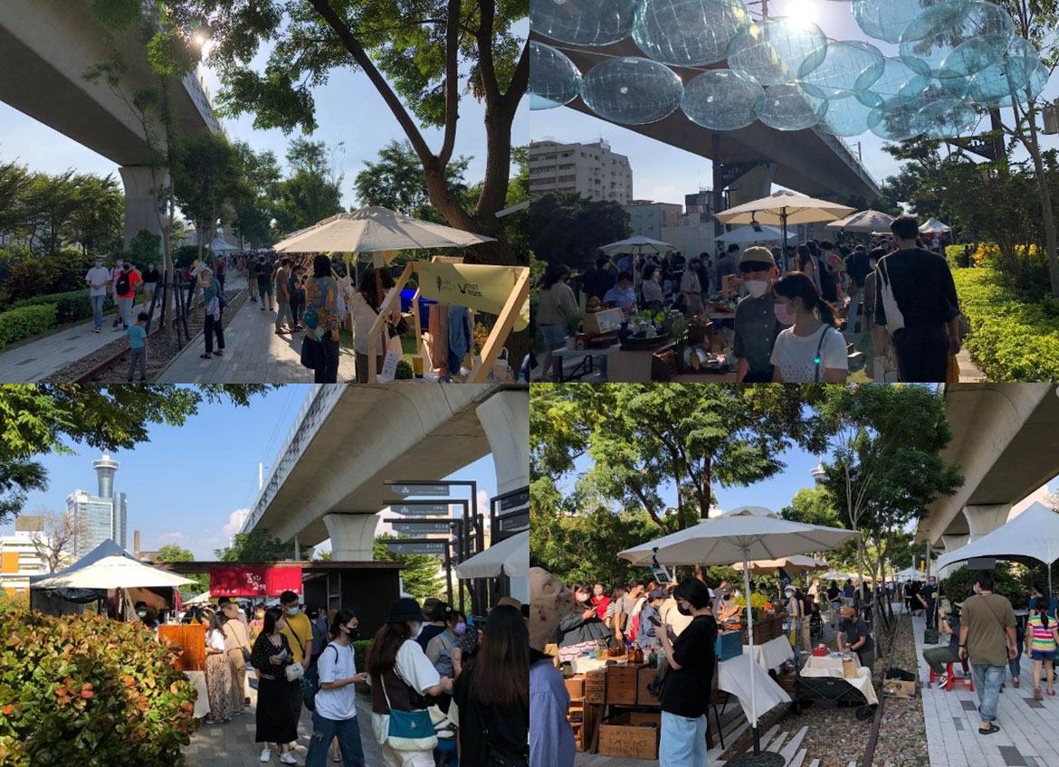 臺中車站綠空廊道空間環境具備多層次立體綠化設計，環境舒適有利舉辦各種活動[11]