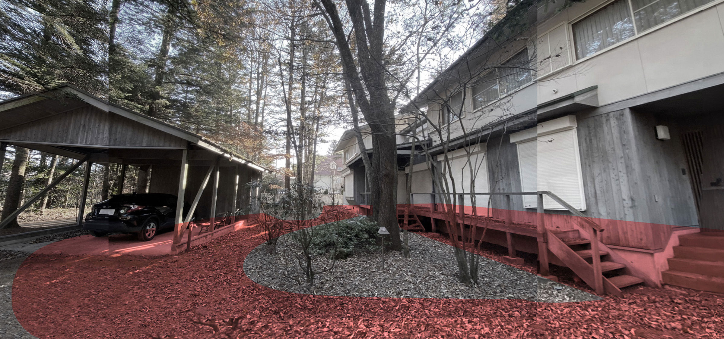 日本輕井澤私人住宅 and to 木造屋 Grove Strolling Corridor 
