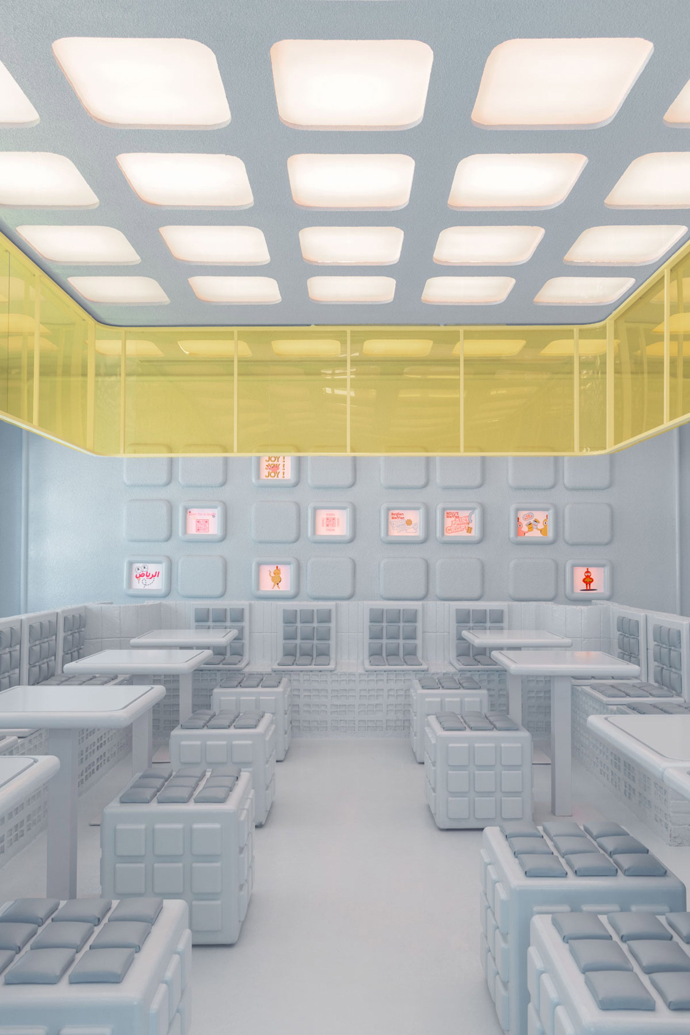 Masquespacio 沙烏地阿拉伯首都利雅德 Novu Waffle 鬆餅餐廳室內設計