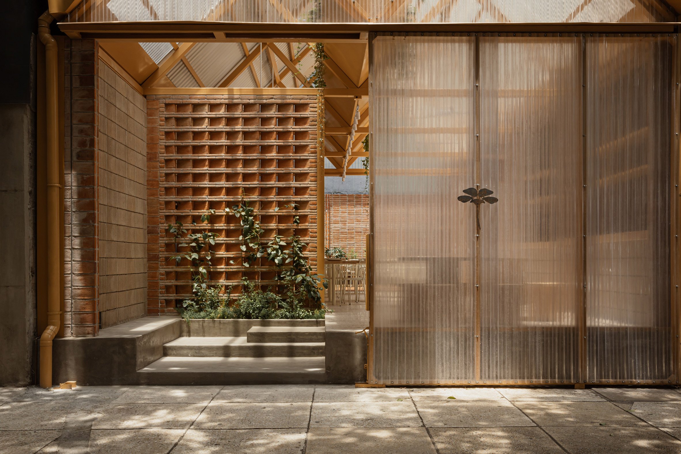 墨西哥城 庫奧特莫克區 Cuauhtémoc Oficina de Práctica Arquitectónica Plumbago 餐廳