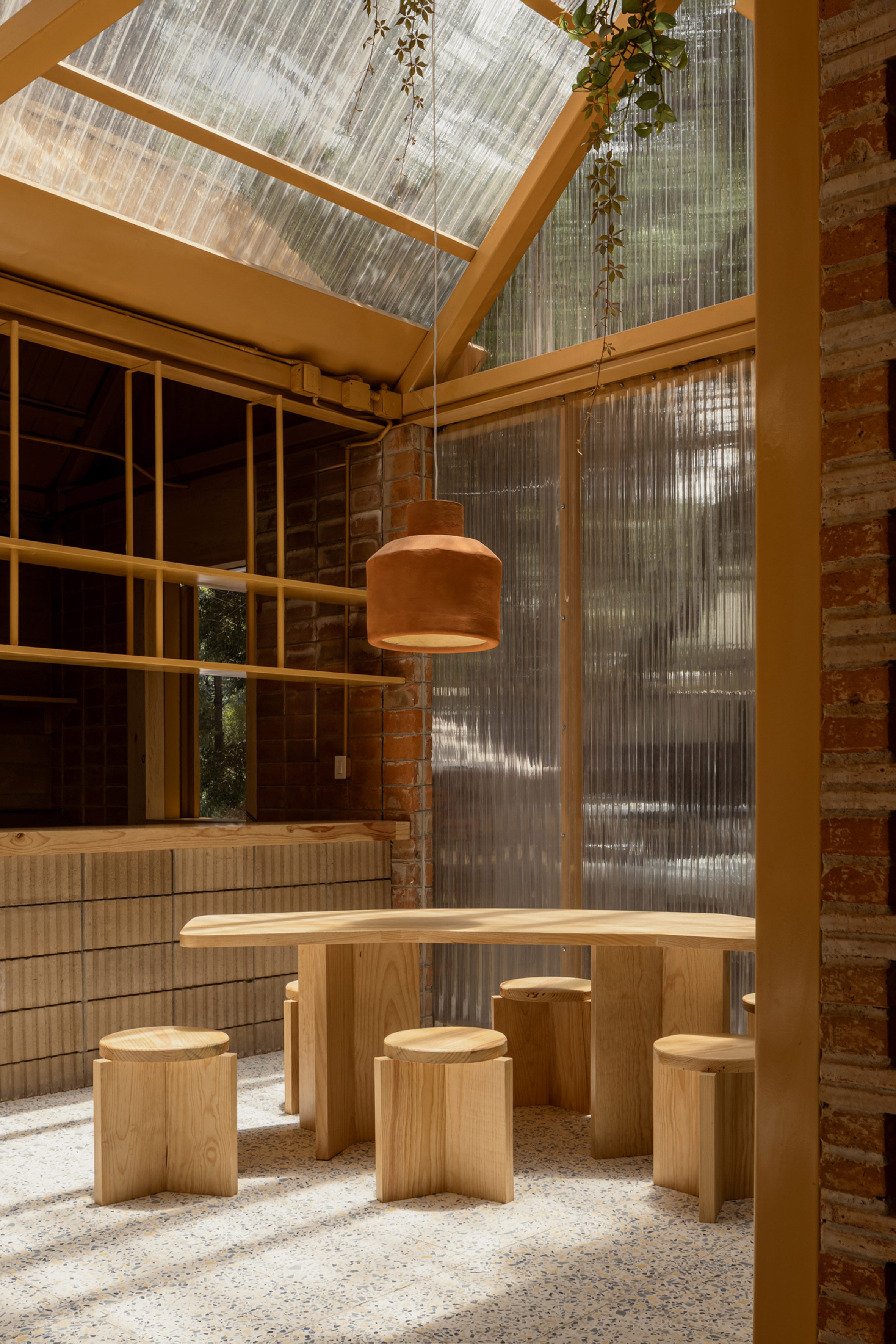 墨西哥城 庫奧特莫克區 Cuauhtémoc Oficina de Práctica Arquitectónica Plumbago 餐廳