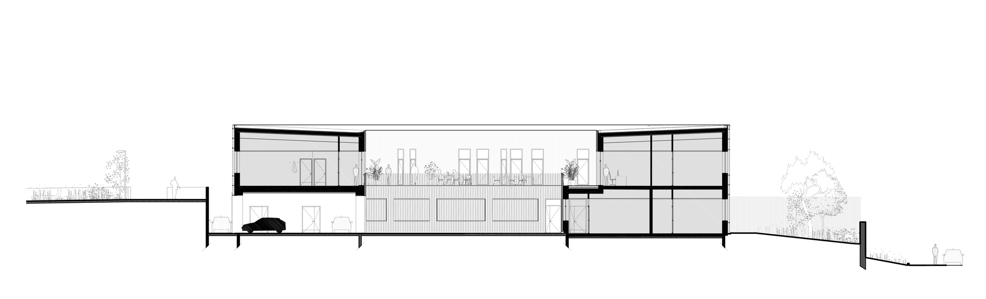 剖面圖 Section 法國警察局 Épernay Police Station Explorations Architecture