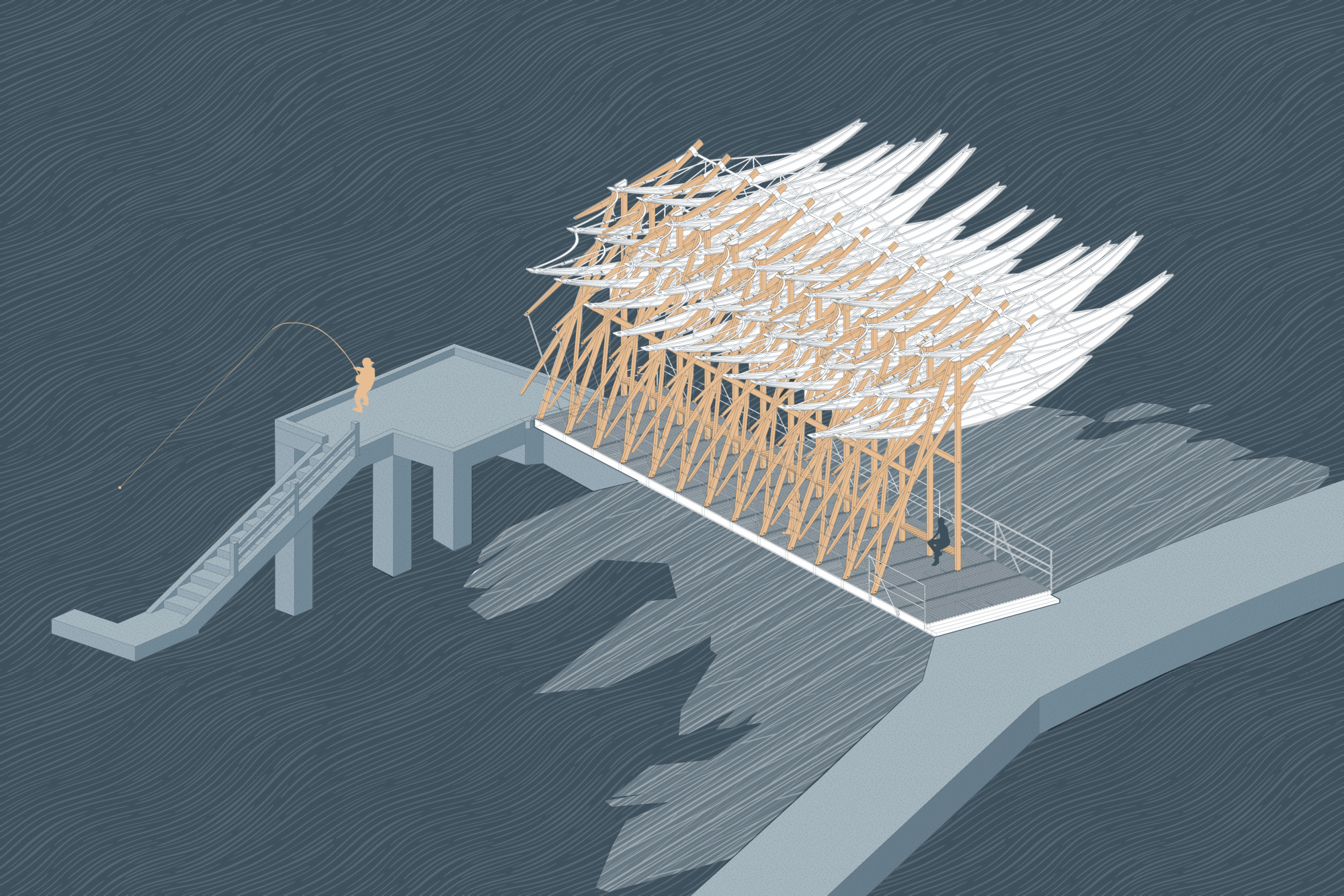 舟山柴山島海邊長亭  木造 空間裝置藝術 GN棲城設計