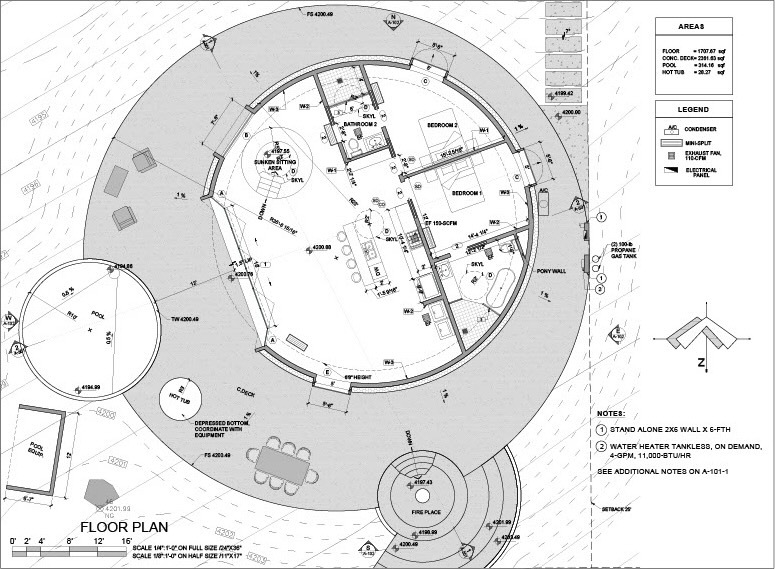Anastasiya Dudik 美國加州私人住宅 Hata Dome  平面圖 Plan