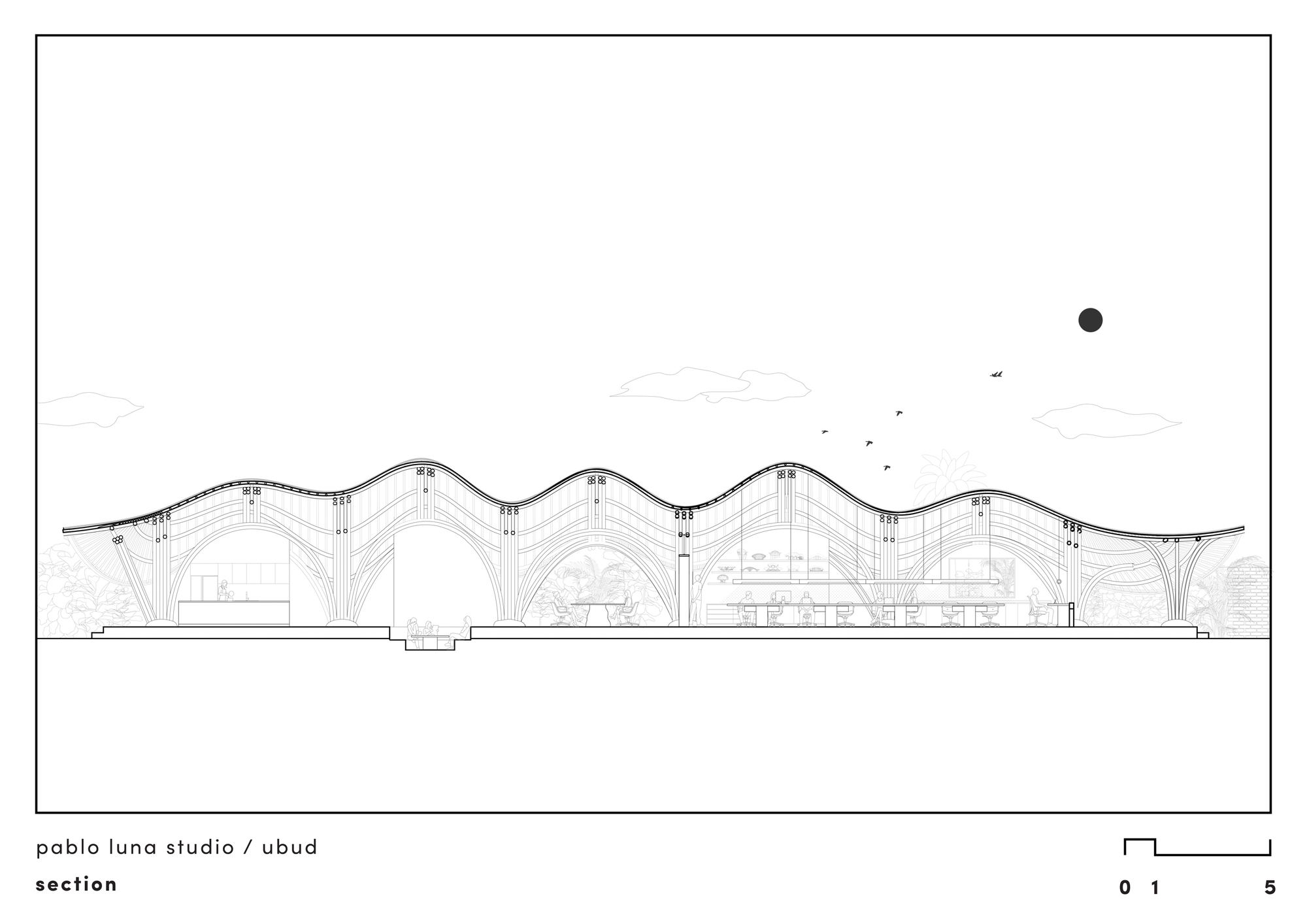 印尼度假勝地峇里島烏布 Ubud Bali 辦公室 竹構 bamboo structure Studio Lodtunduh Pablo Luna Studio