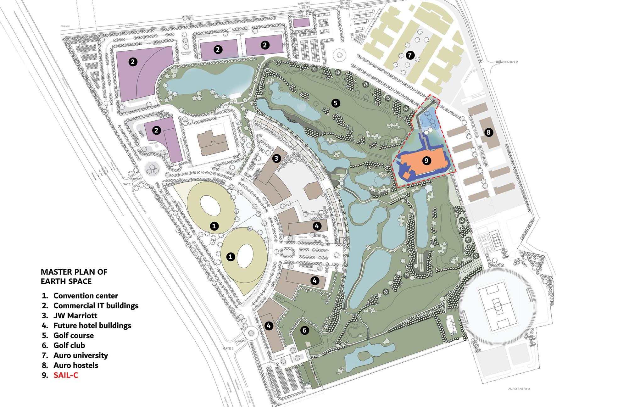 共生聖殿 Studio Naqshbandi 印度 SAIL Center 基地配置圖 Site Plan 敷地計畫考試