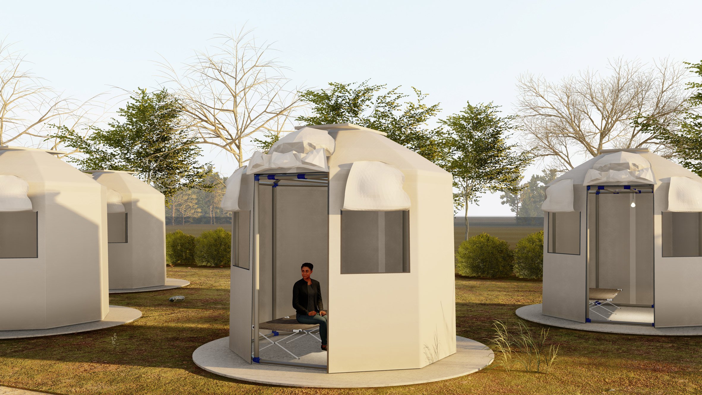 西非奈及利亞的新創團隊 AllSpace所提出的模組化庇護所原型