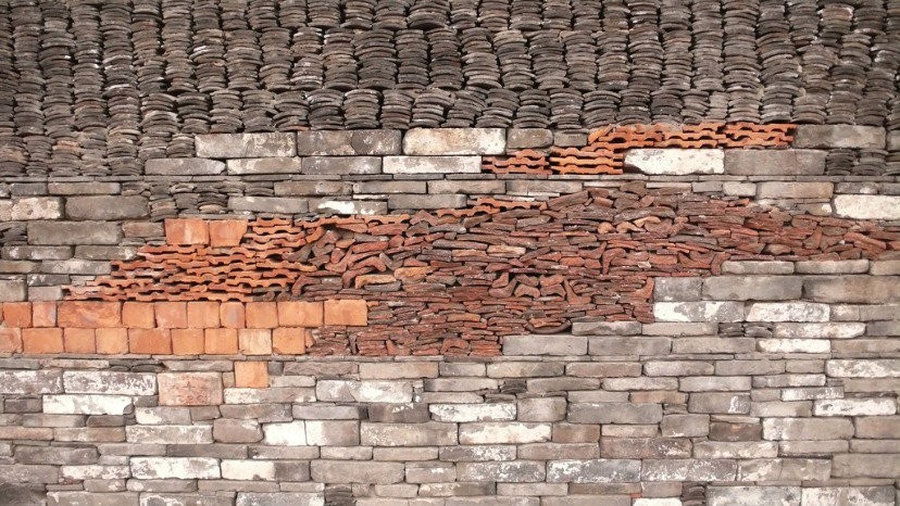 王澍作品：寧波美術館，使用了「瓦爿壁」