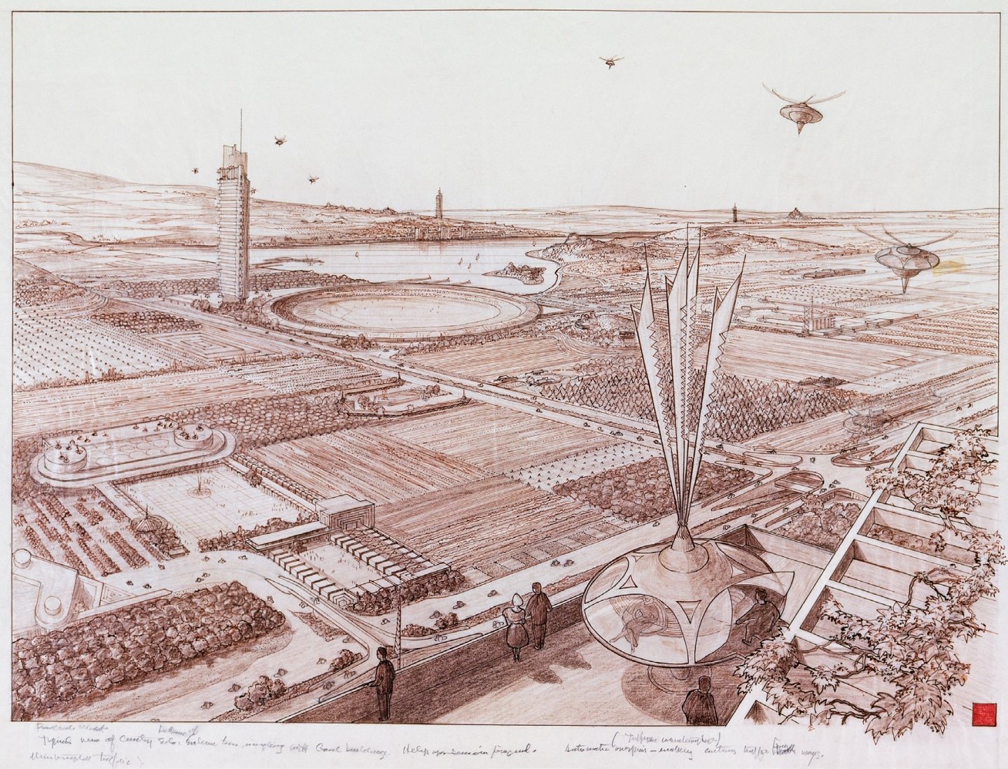 「廣畝城市」（Broadacre City）想像圖