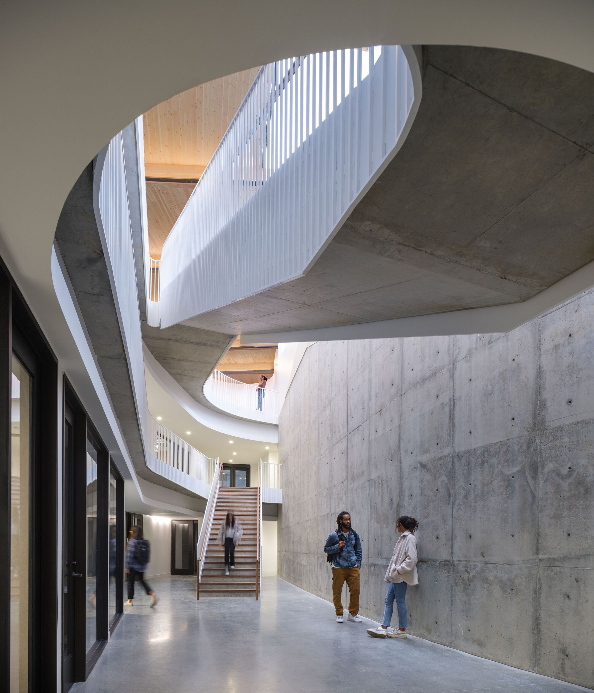 Kresge College Expansion / Studio Gang - Interior Photography, Stairs, Concrete