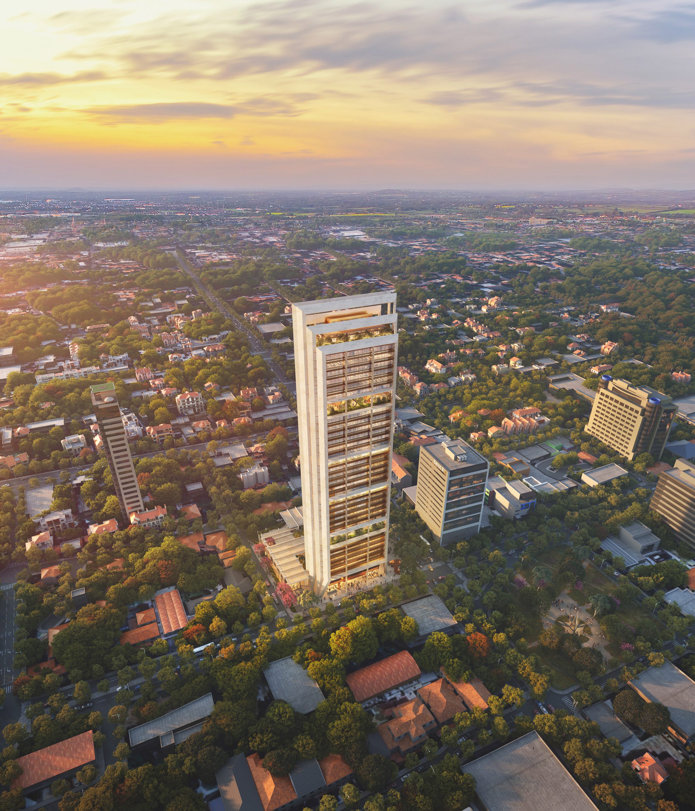 英國建築師事務所 Foster + Partners 公開最新在巴拉圭首都亞松森(Asunción, Paraguay)的「Sudameris Plaza」企業總部大樓設計，高度達188公尺、39層，將超越142公尺的Icono Tower