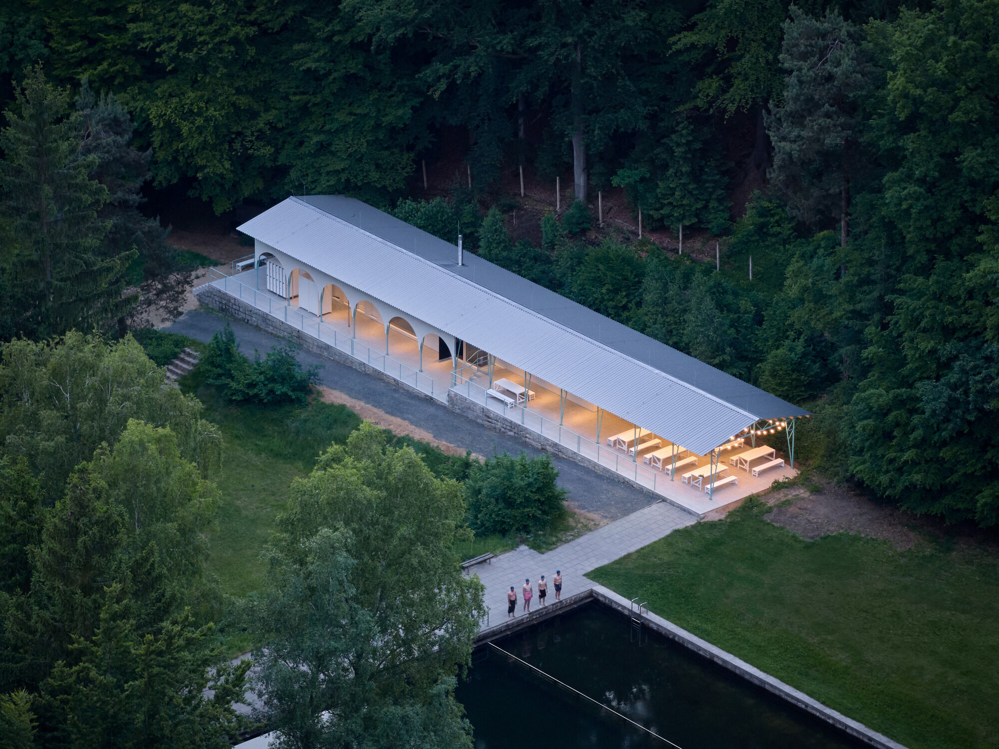 Mjölk  Architekti Liberec Lidové sady Lesní koupaliště Forest Pool 捷克森林游泳池