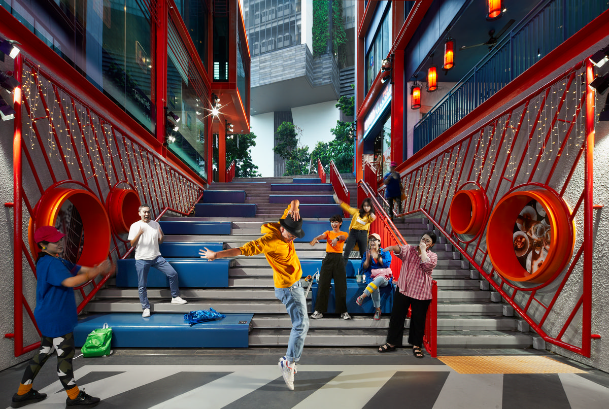 「社交階梯」（social stair）是 GRiD 改造工程最具原創性的空間裝置之一