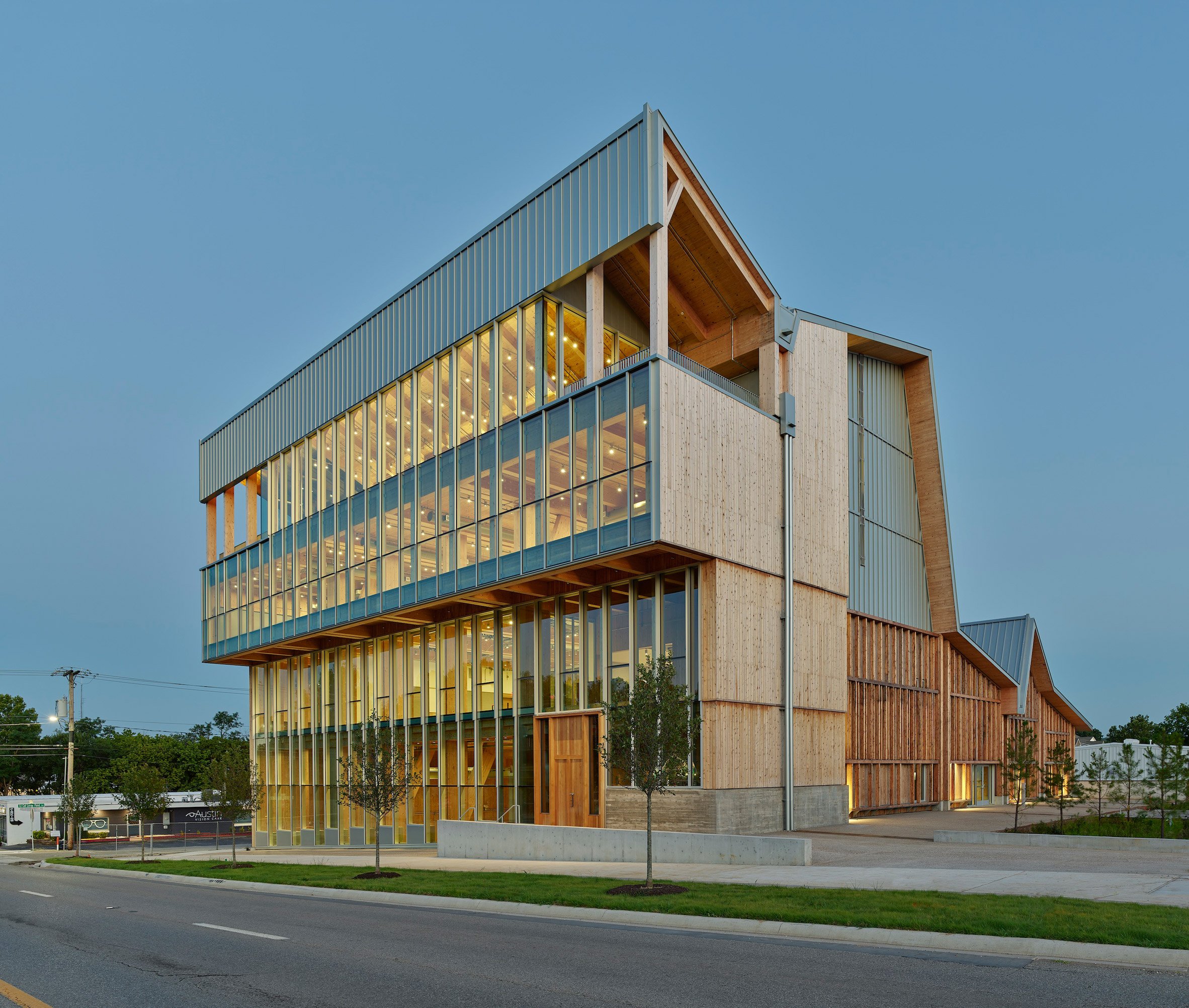 Grafton Architects University of Arkansas Anthony Timberlands Center for Design and Materials Innovation 多層次實木結構 mass-timber 木構