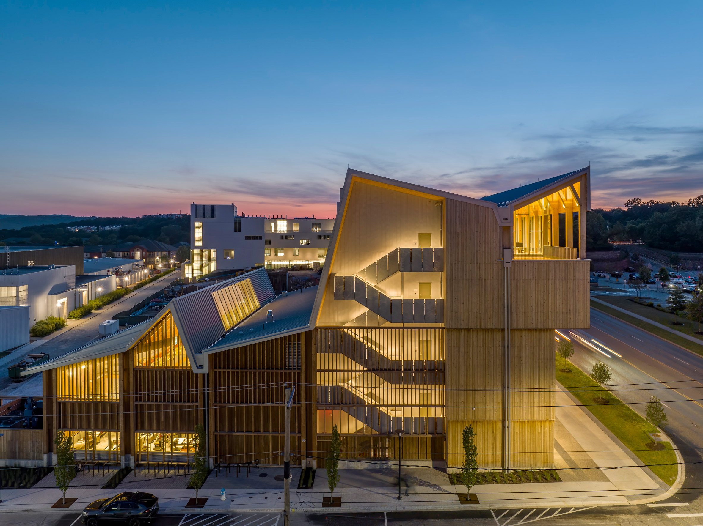 Grafton Architects University of Arkansas Anthony Timberlands Center for Design and Materials Innovation 多層次實木結構 mass-timber 木構