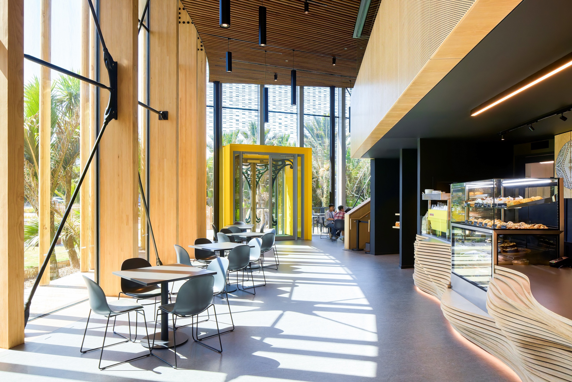 Punangairi Visitor Centre / Sheppard & Rout Architects - Interior Photography, Dining room, Wood, Chair, Glass