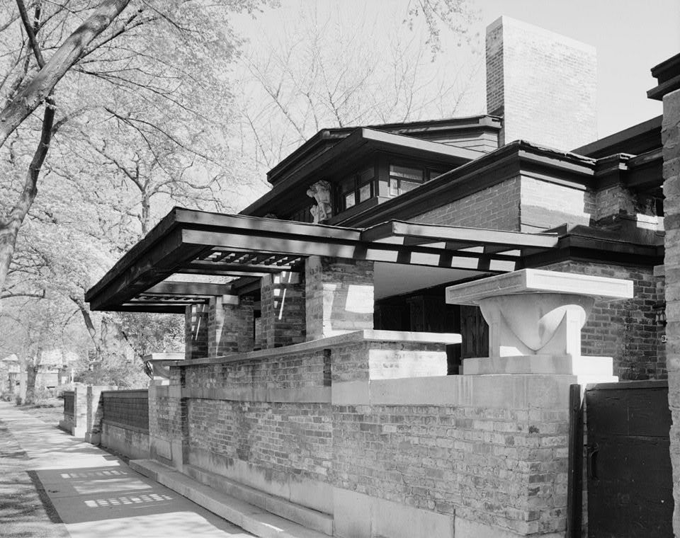 Frank Lloyd Wright Home Studio. Image © Public Property Library of Congress, Prints and Photograph Division, Historic American Building Survey